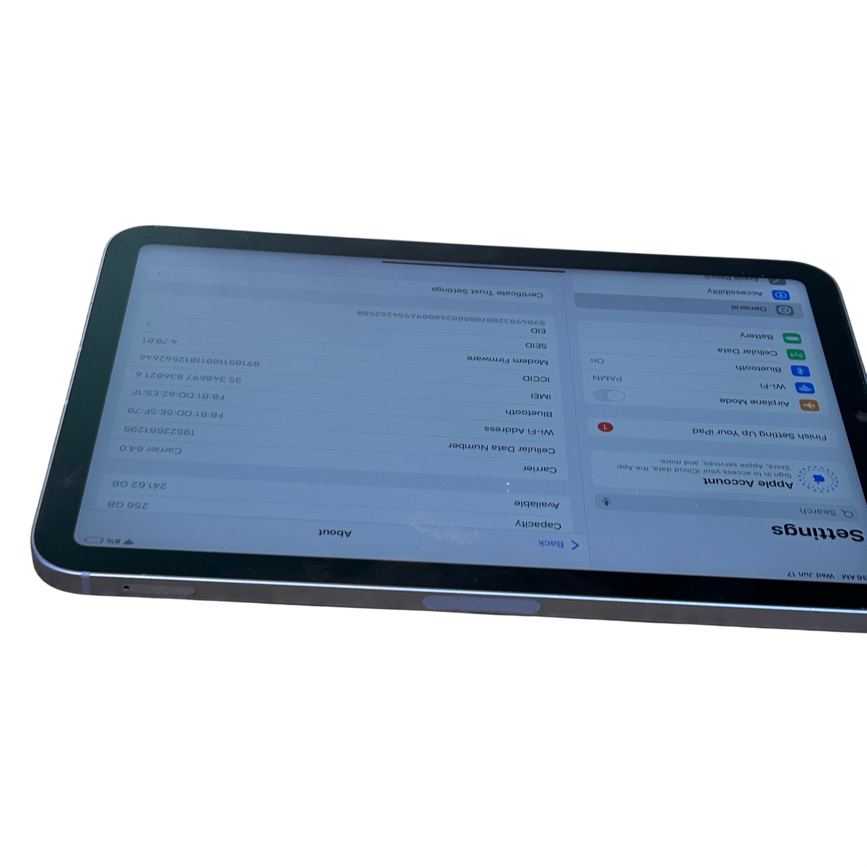 Apple iPad Mini 6th Gen. MK8K3LL/A A2568 Purple 8.3