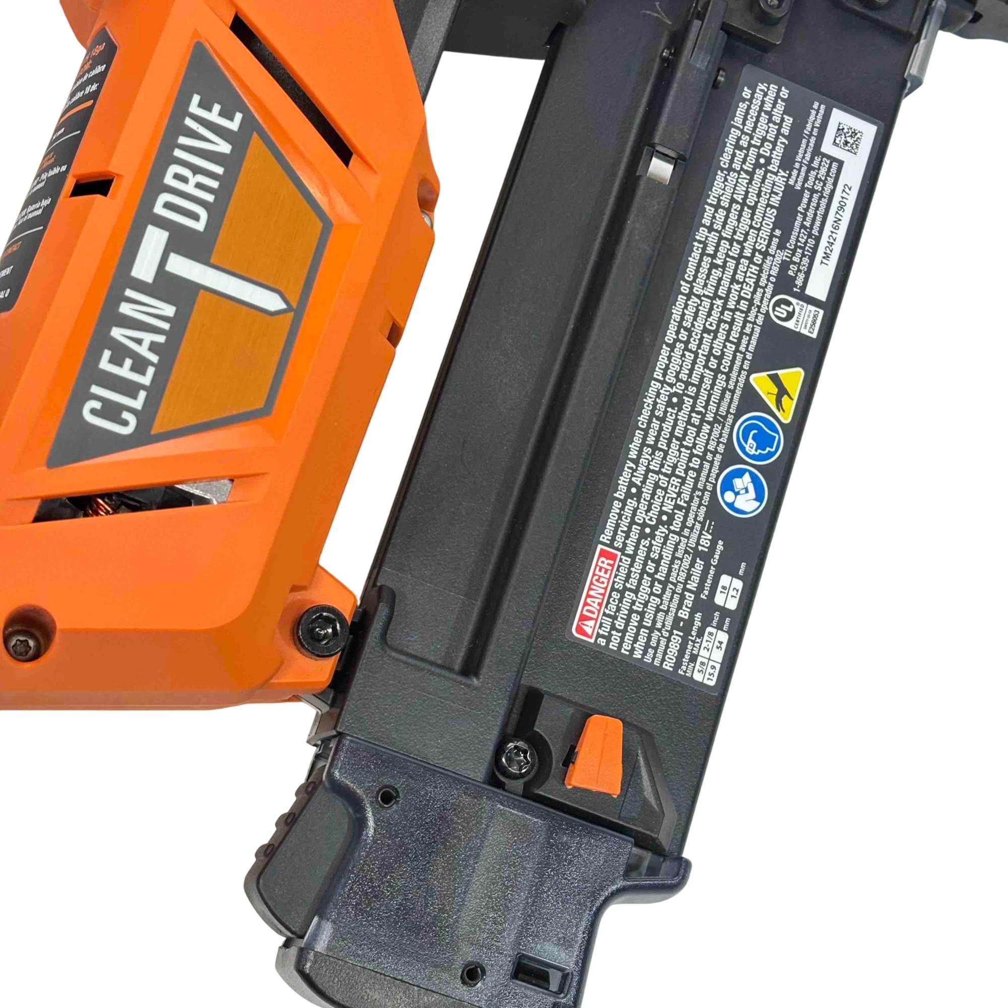 RIDGID 18V Brushless Cordless 18-Gauge 2-1/8 in. Brad Nailer with Brushless Cordless 3-Speed 1/4 in. Impact Driver (Tools Only)