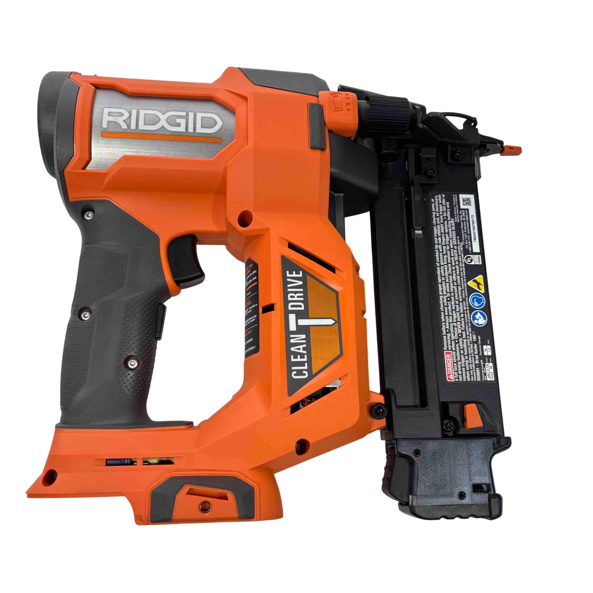 RIDGID 18V Brushless Cordless 18-Gauge 2-1/8 in. Brad Nailer with Brushless Cordless 1/2 in. Drill/Driver (Tools Only)
