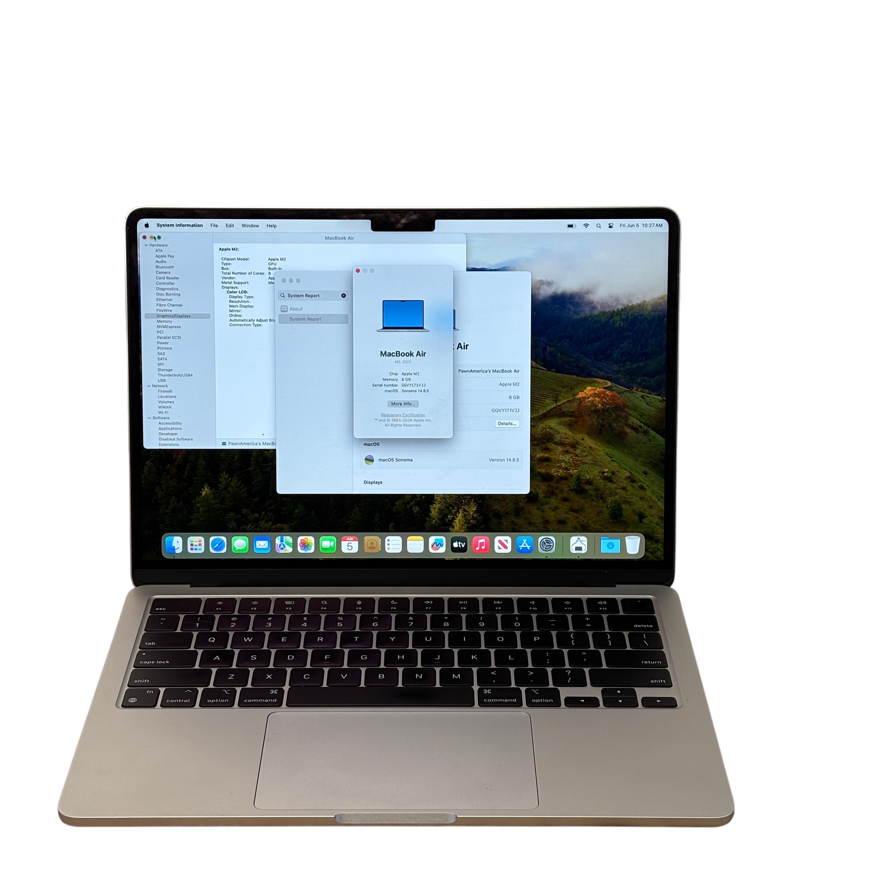 Apple MacBook Air MLXY3LL/A A1 A2681 Apple M2 3.49GHz 8GB RAM 