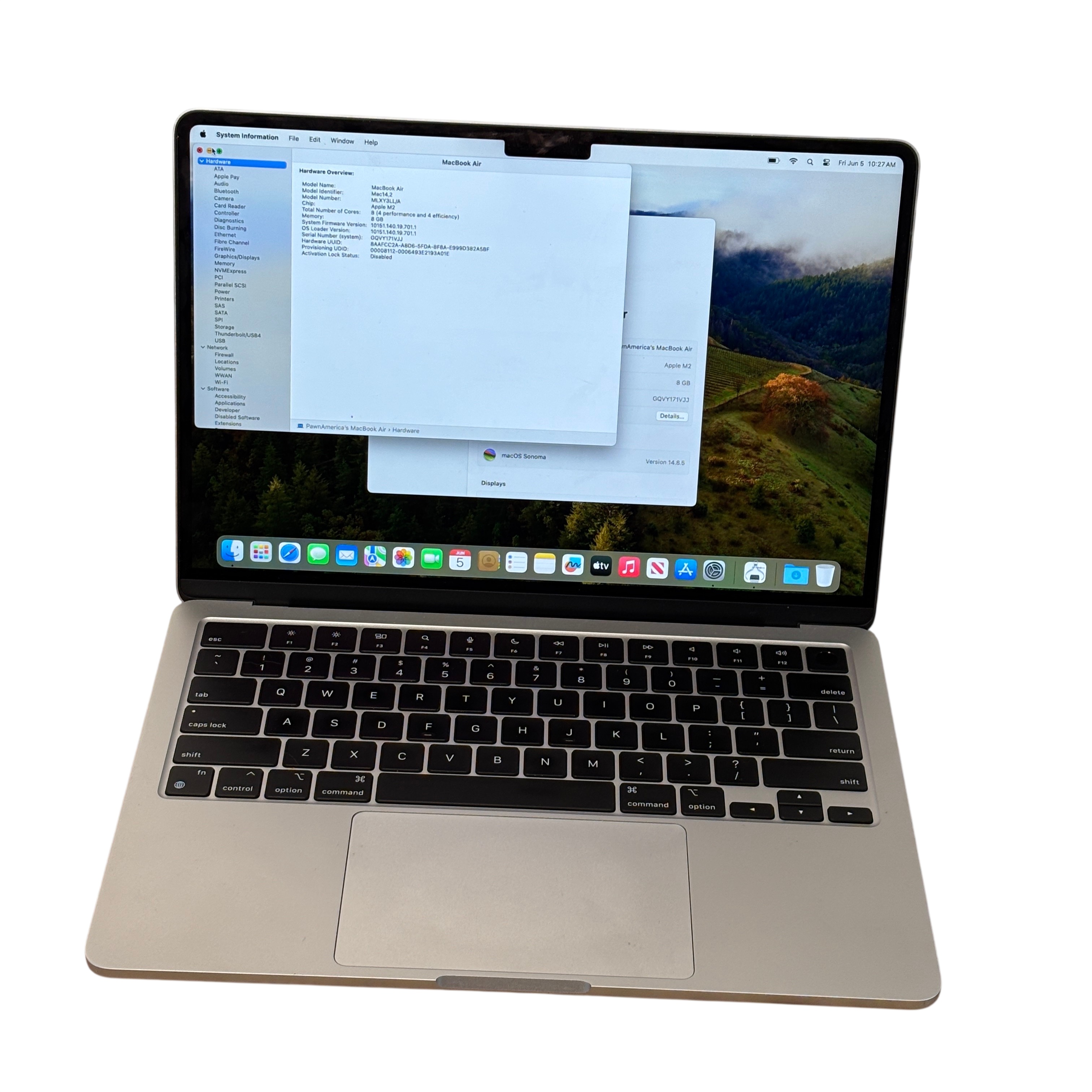 Apple MacBook Air MLXY3LL/A A1 A2681 Apple M2 3.49GHz 8GB RAM