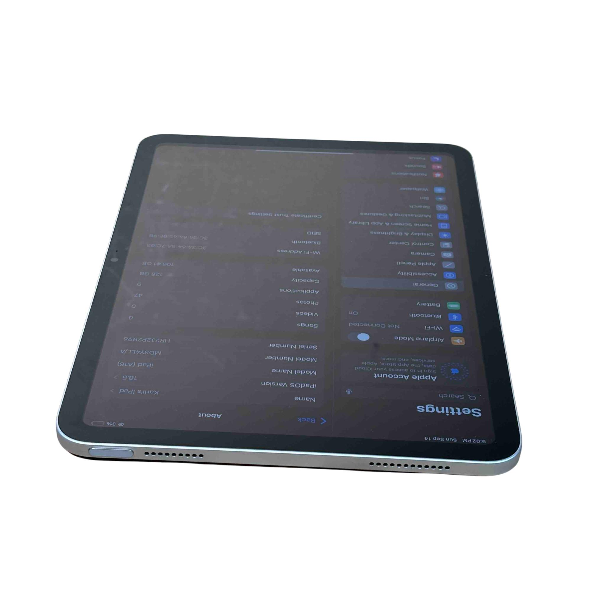 Apple iPad 11th Gen MD3Y4LL/A Silver 128GB 2360 X 1640 11