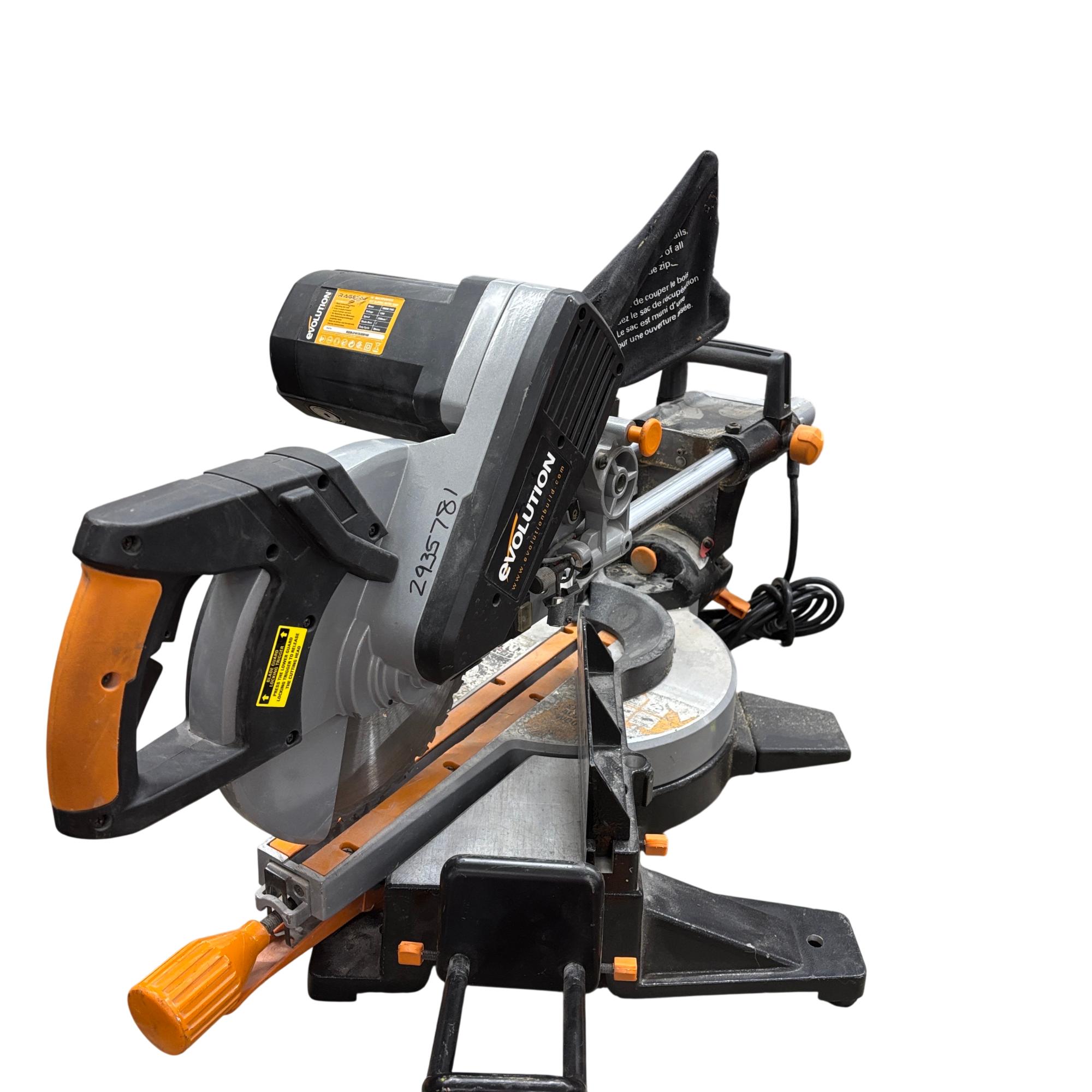Evolution Rage 3-DB 15Amp 1800W Double-Bevel Sliding Miter Saw 0168 ...