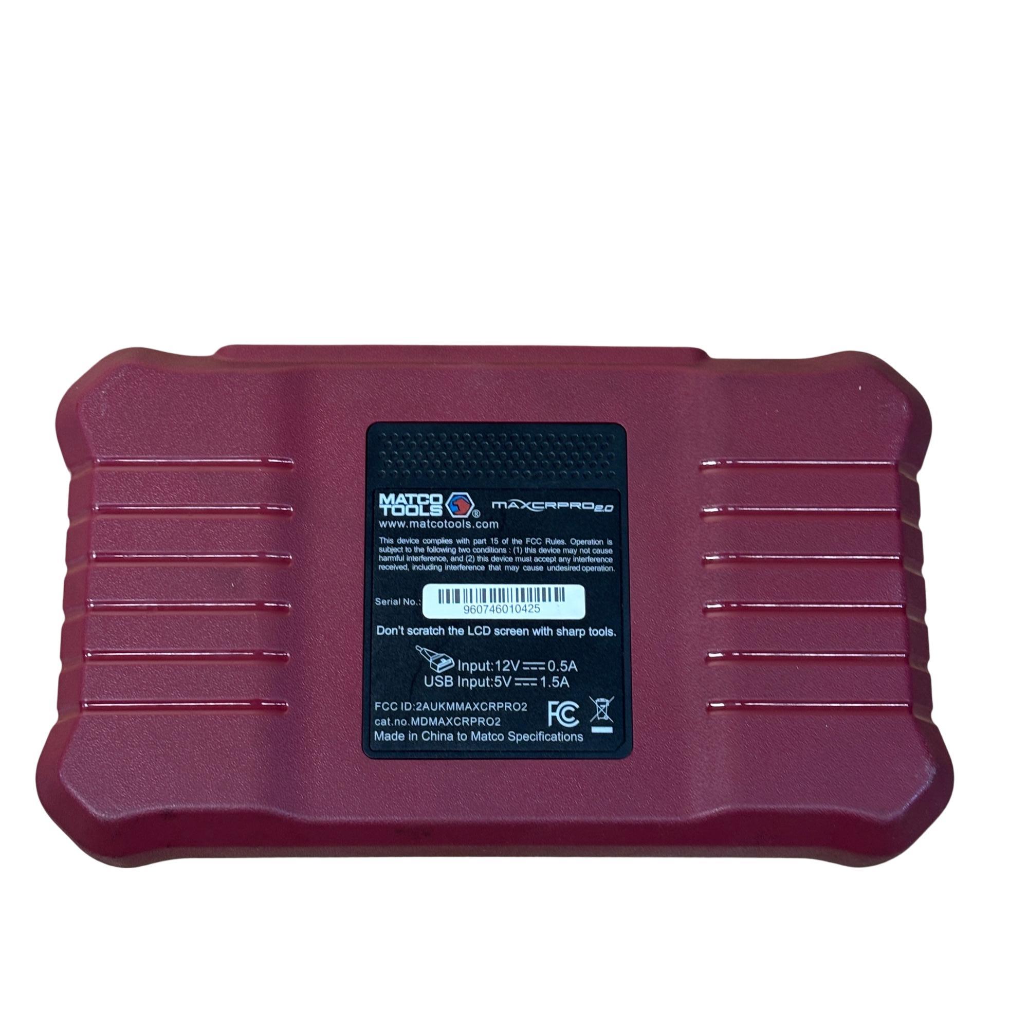 Matco Tools Color Code Rgb MATCO MAXCRPRO 2.0 MAXIMUS Code Reader PRO 2 OBD-II Code Reader ...