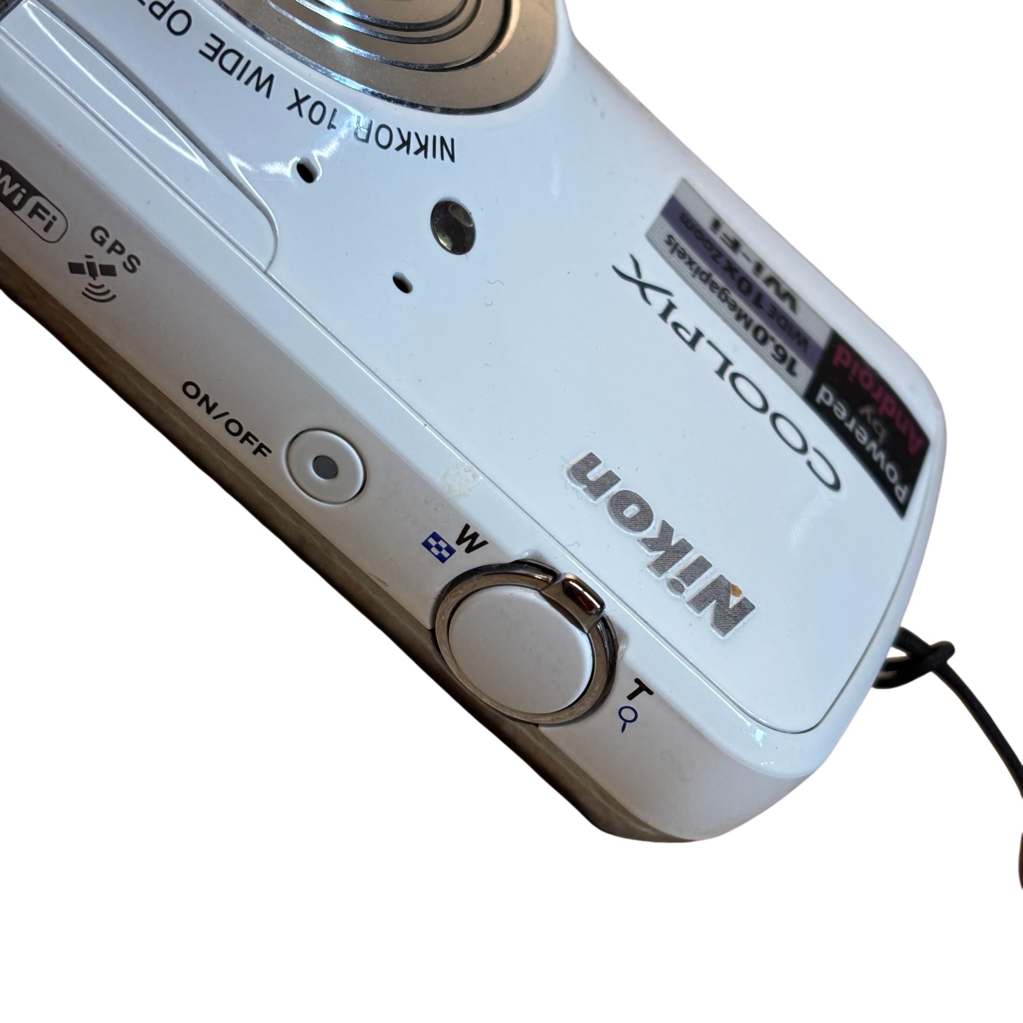 Nikon Coolpix S800c White 16MP/1080P 10X 1.7GB Digital Camera 3398 