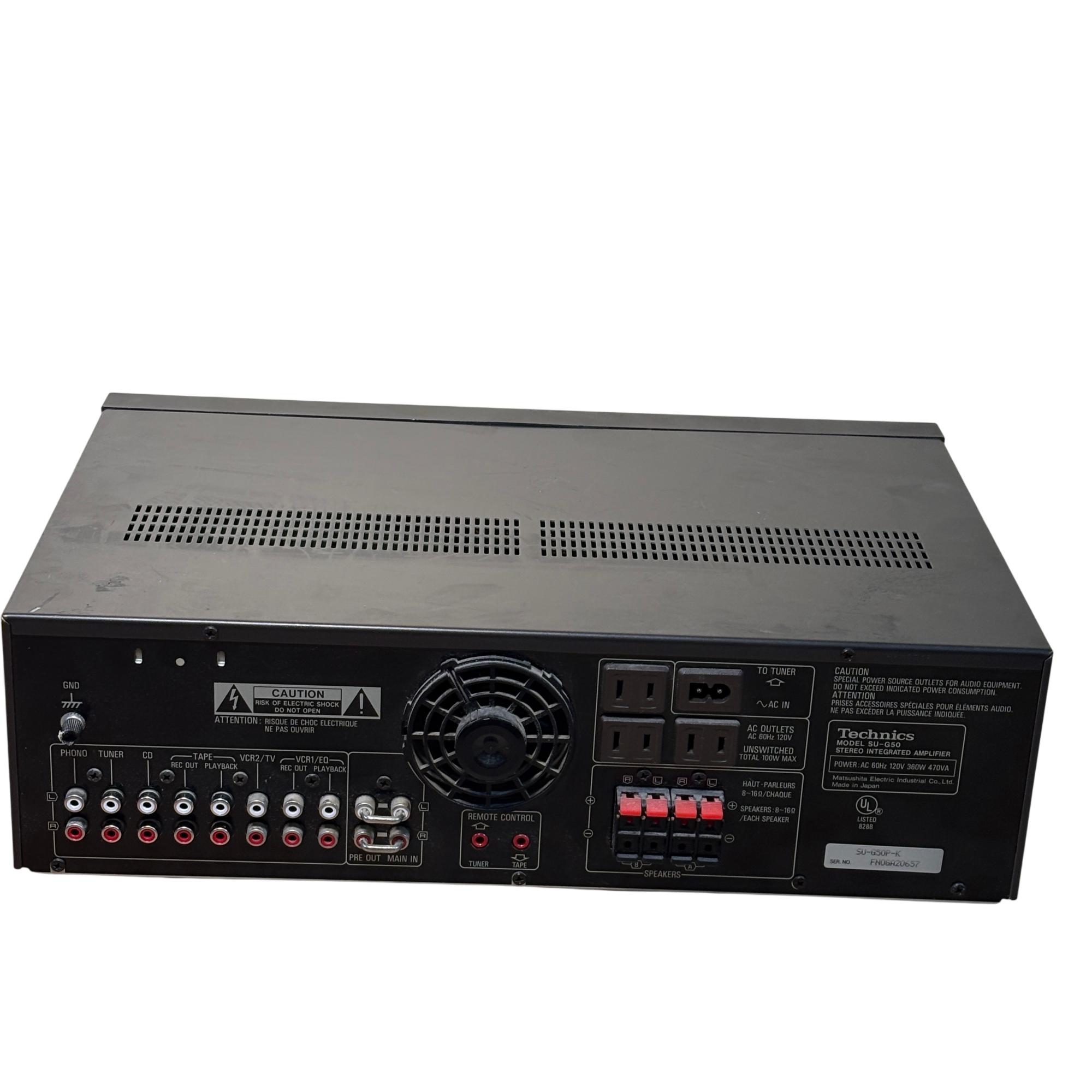 Technics SU-G50 Vintage Black 110W 2Ch Stereo Integrated Amp 0657