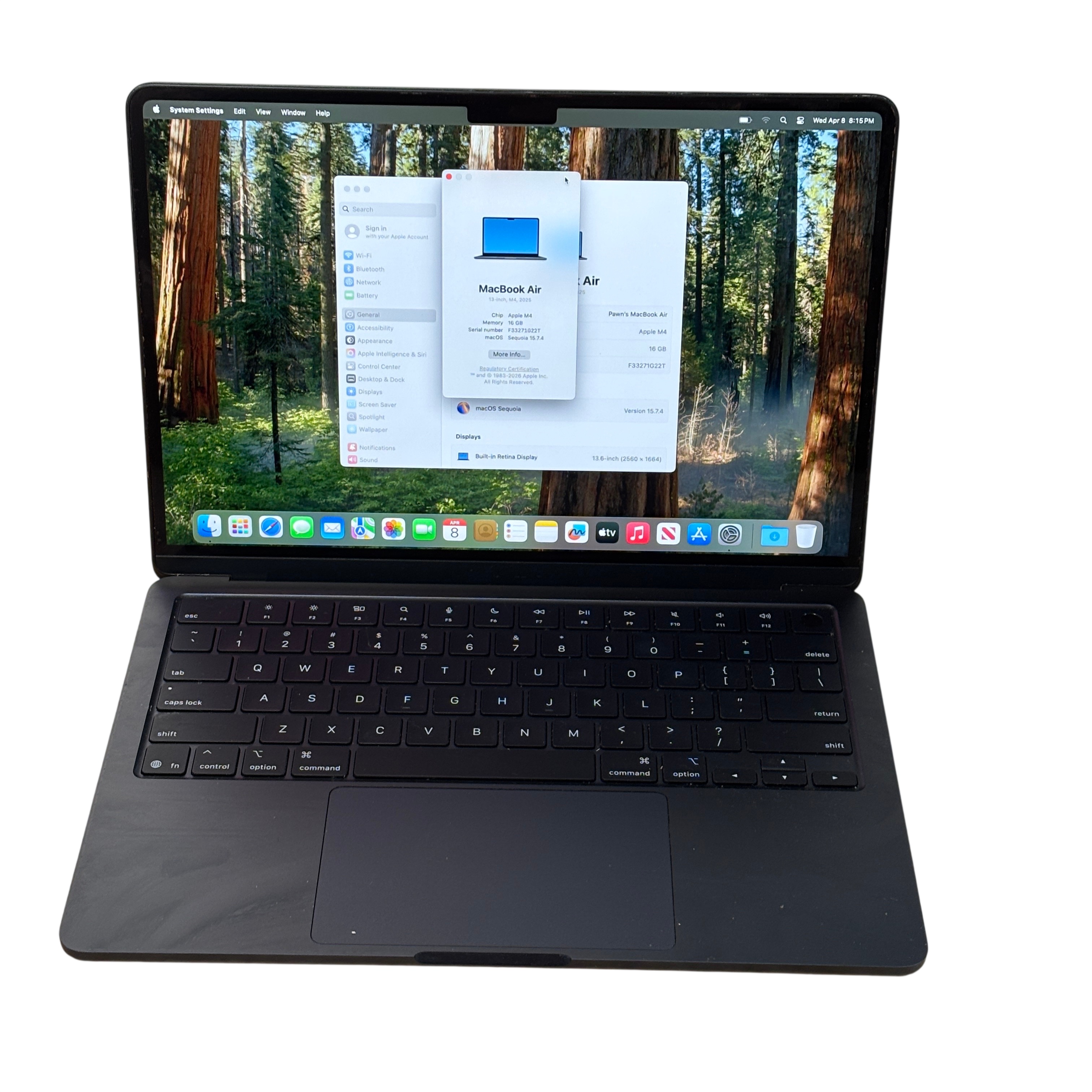 Apple MacBook Air A3240 Charcoal 2025 Apple M4 Chip 16GB RAM 256GB 