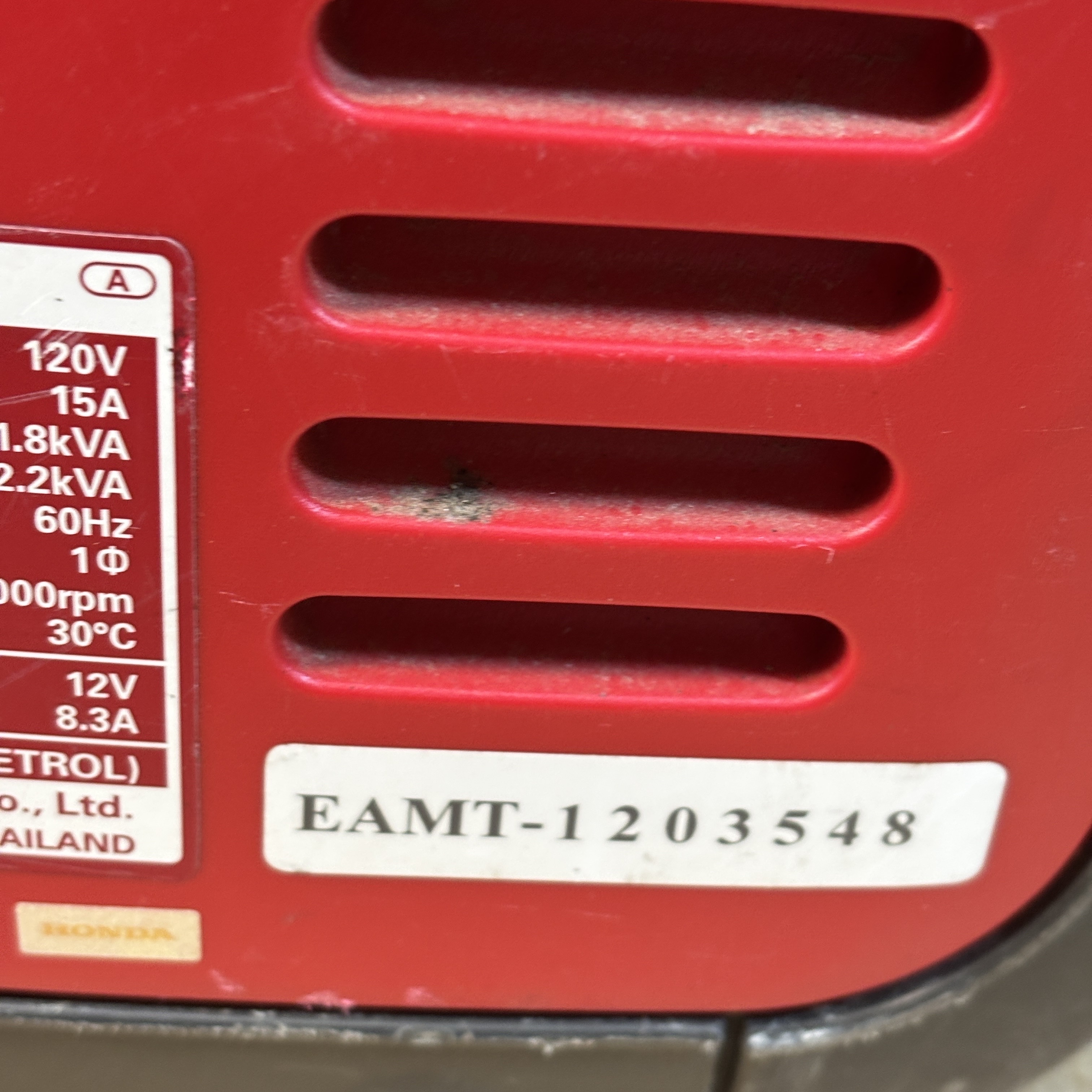 Honda EU2200i AC Red & Blk 1800W/2200W Peak Inverter Generator