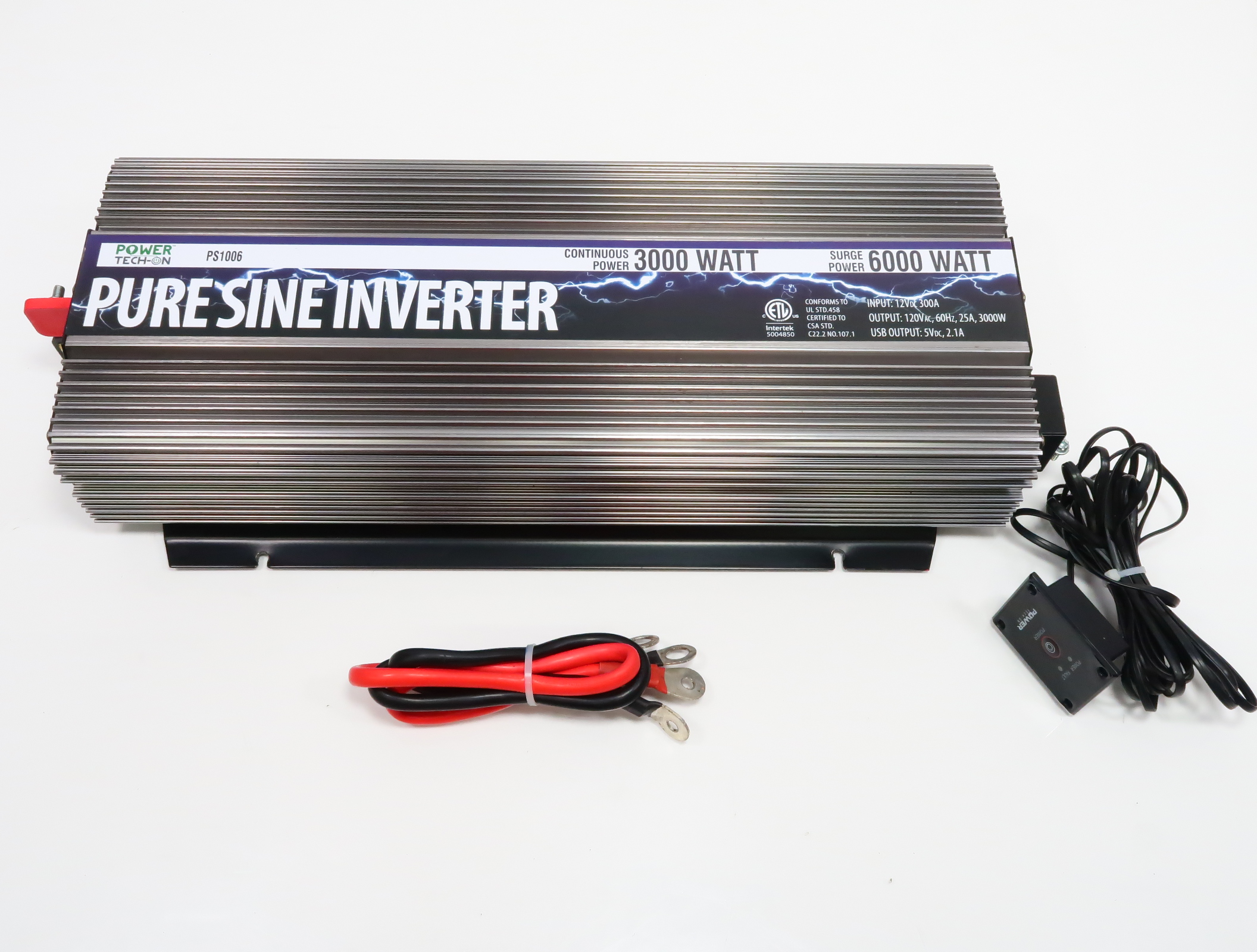 Power Tech-On PS1006 PURE SINE Power Inverter (3000W Continuous/6000W ...