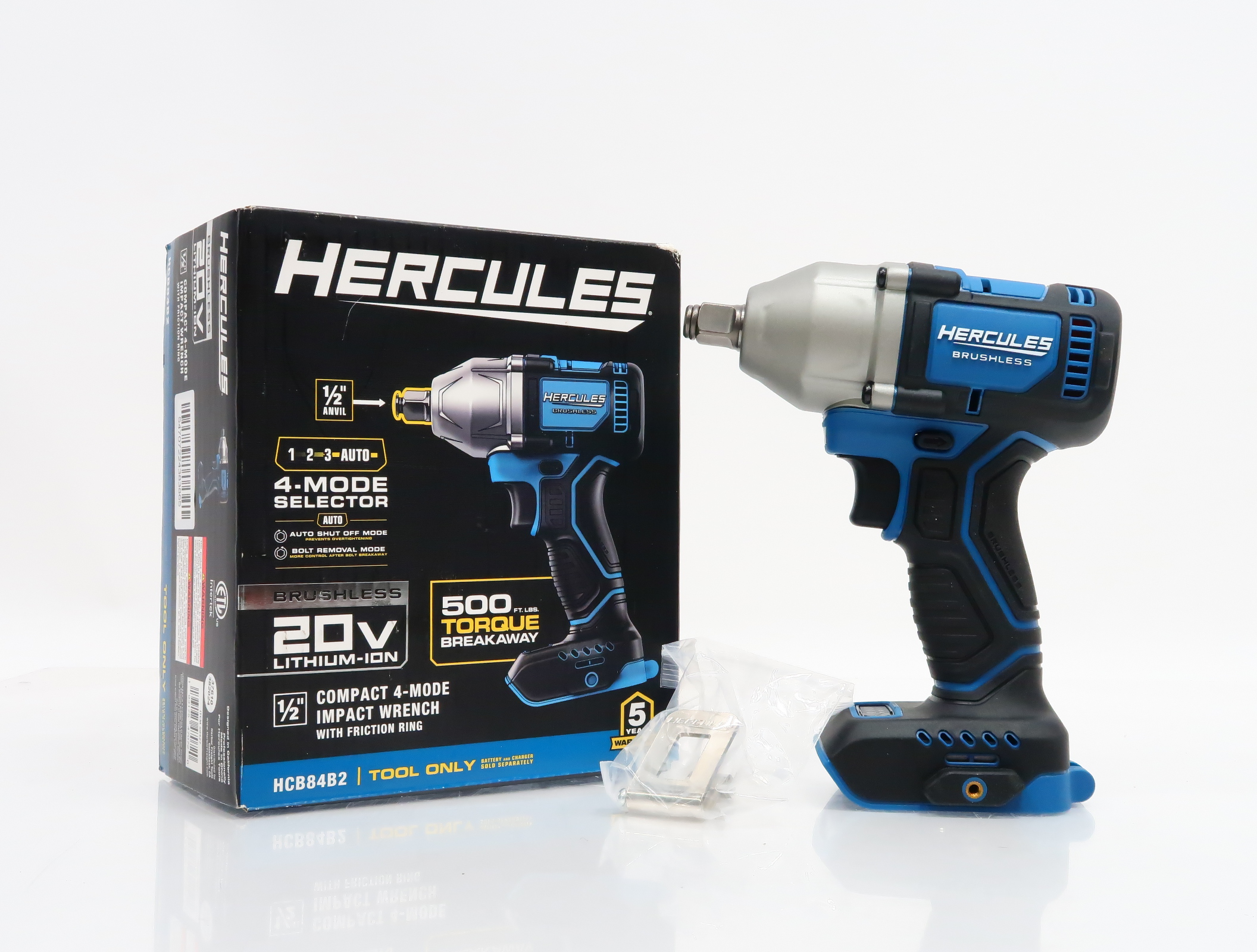 Kit Visseuse à Percussion Hercules 20V Brushless, 3 Vitesses, Avec Batterie Li-ion 2Ah Et Chargeur