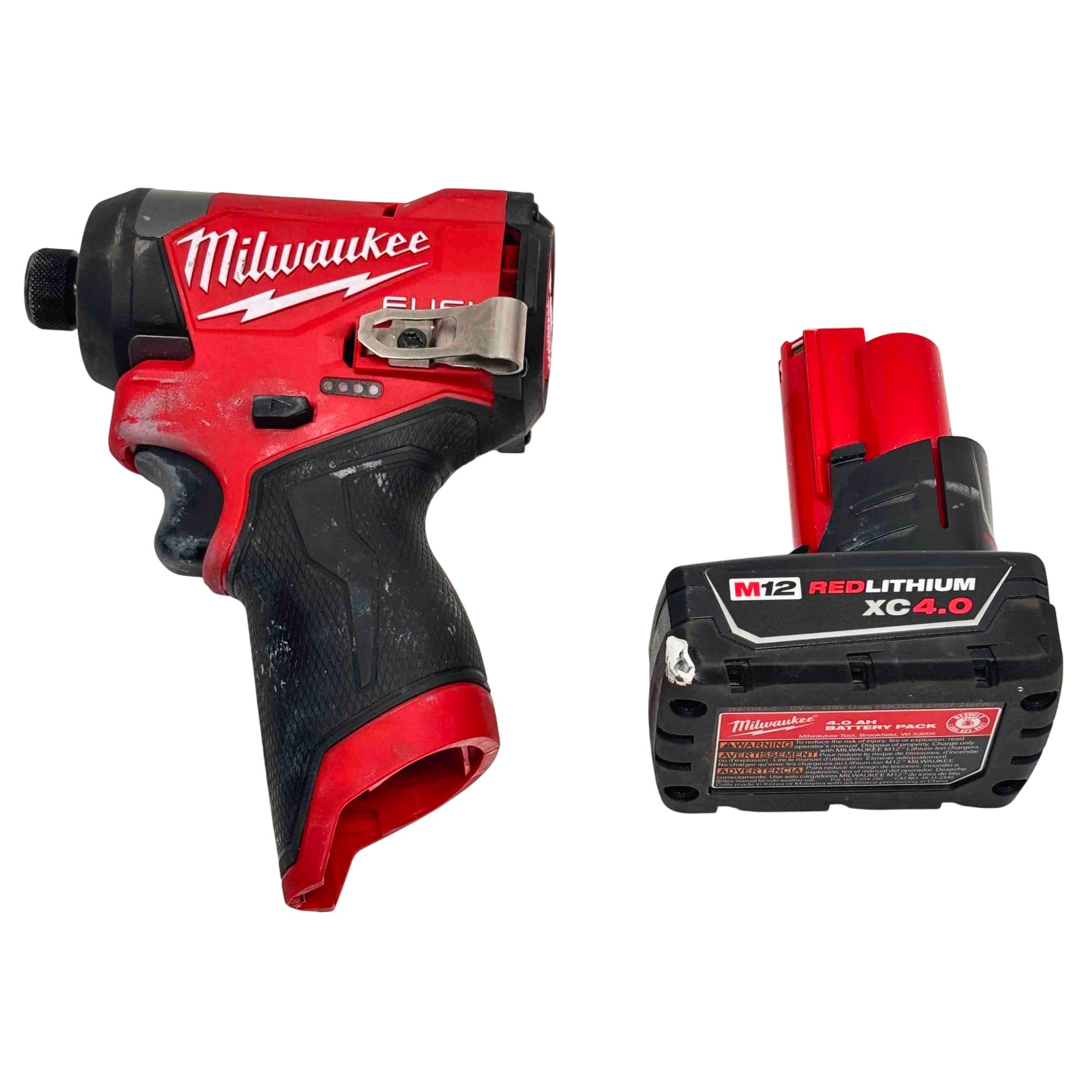Milwaukee Tool Milwaukee Fuel Impact Driver M12 Milwaukee M12 Battery  Milwaukee M12 FUEL 1/4 Cordless