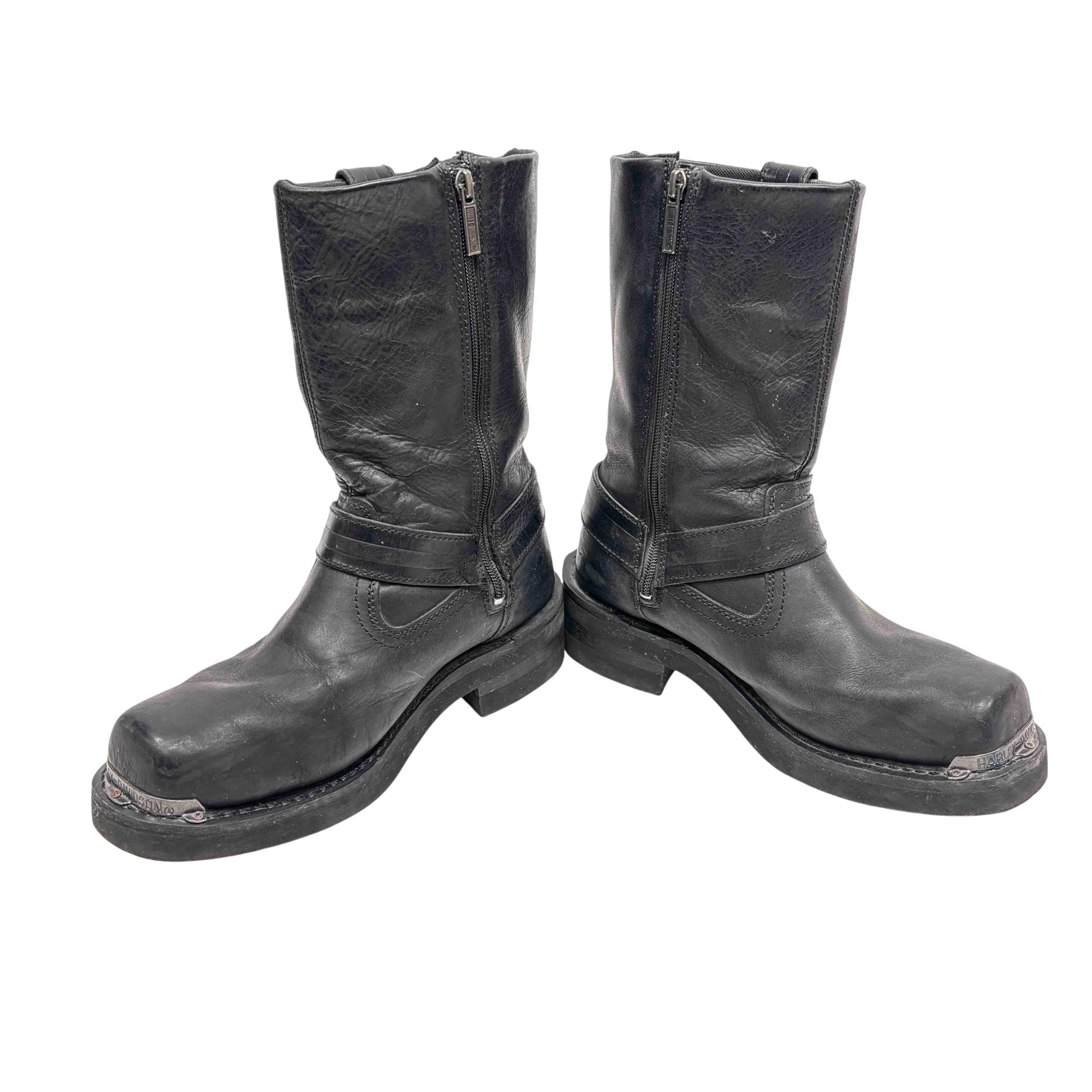 Harley-Davidson Size 11.5 Charles Genuine Black Leather Motorcycle Boots Harley-Davidson sz 7 Charles Genuine Black Leather  main image 4
