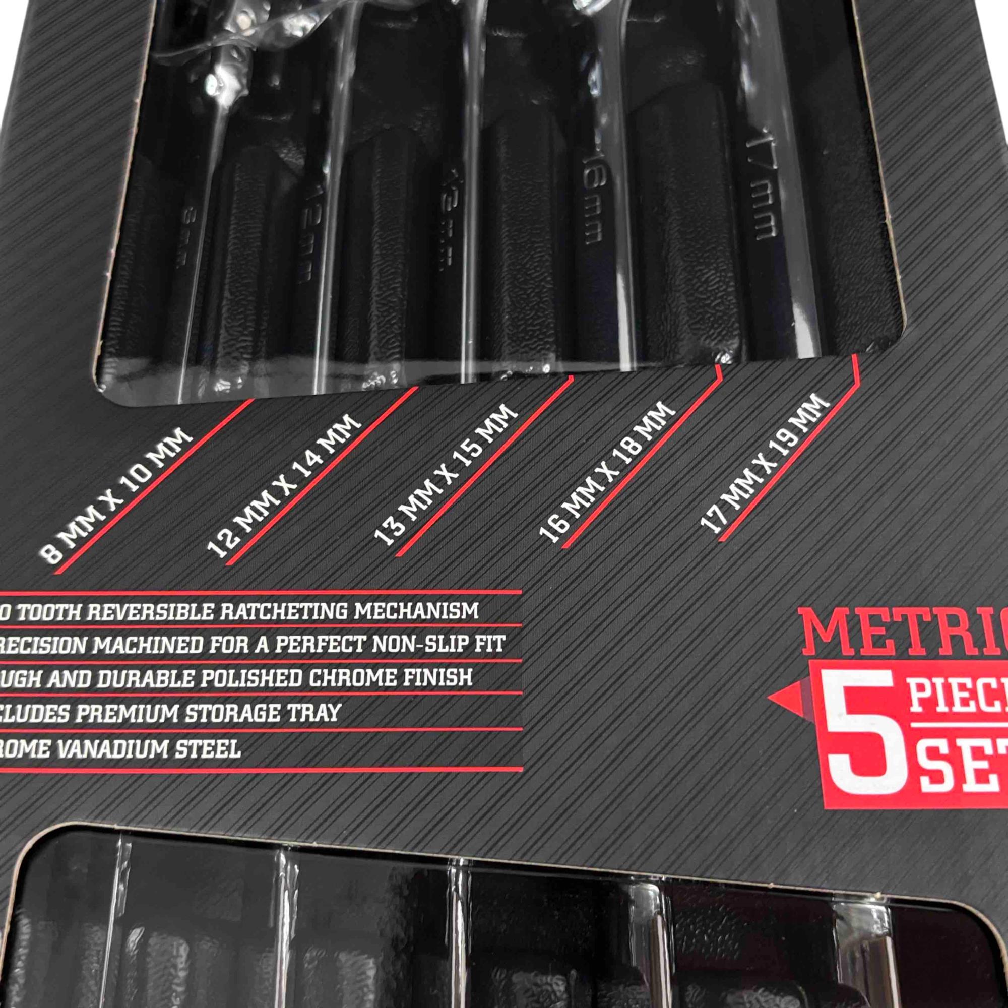 Icon Double Box Long Ratcheting ICON WRDBFM-5 Professional Metric Double Box Flex Ratcheting 5-Piece ...