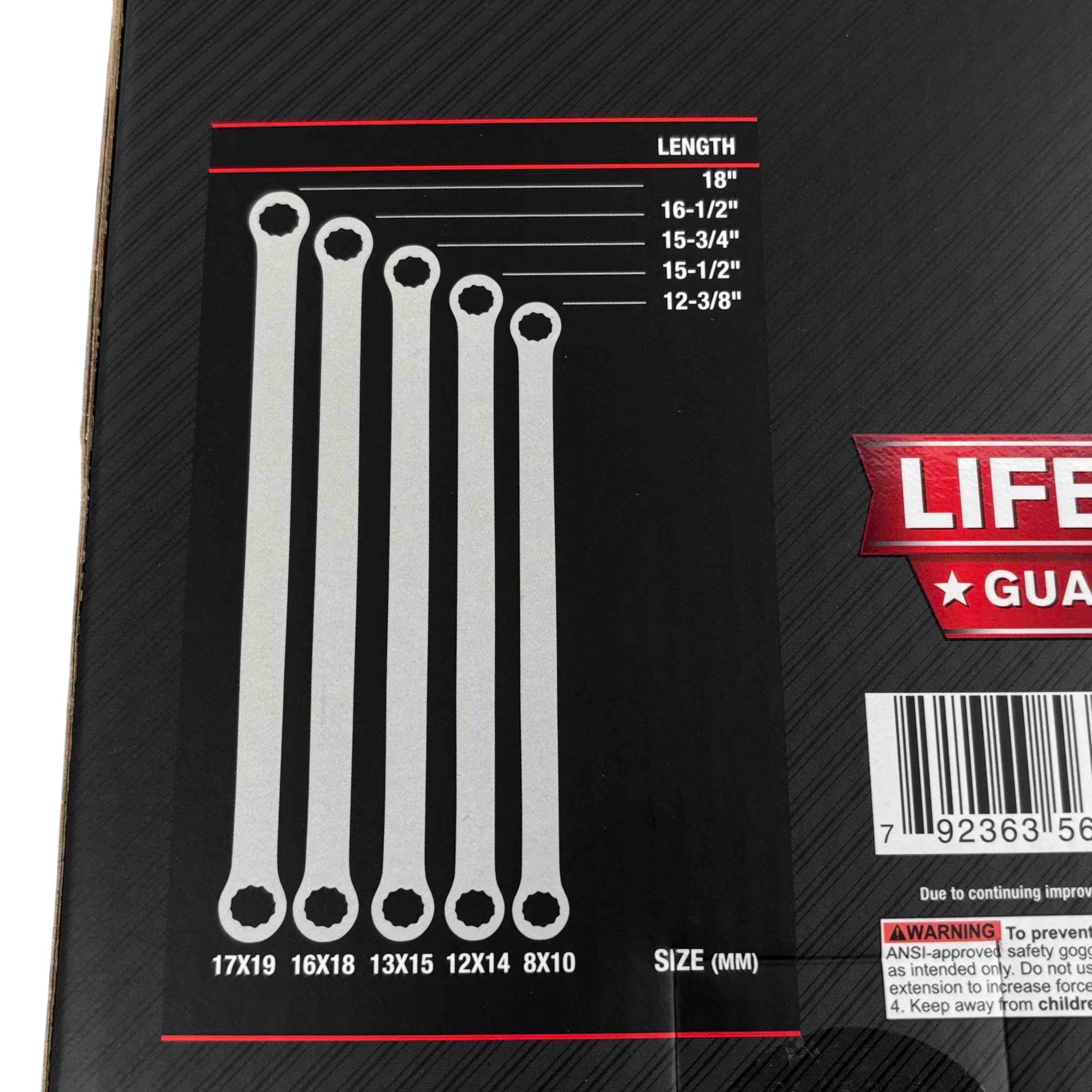 Icon Double Box Long Ratcheting ICON WRDBFM-5 Professional Metric Double Box Flex Ratcheting 5-Piece ...