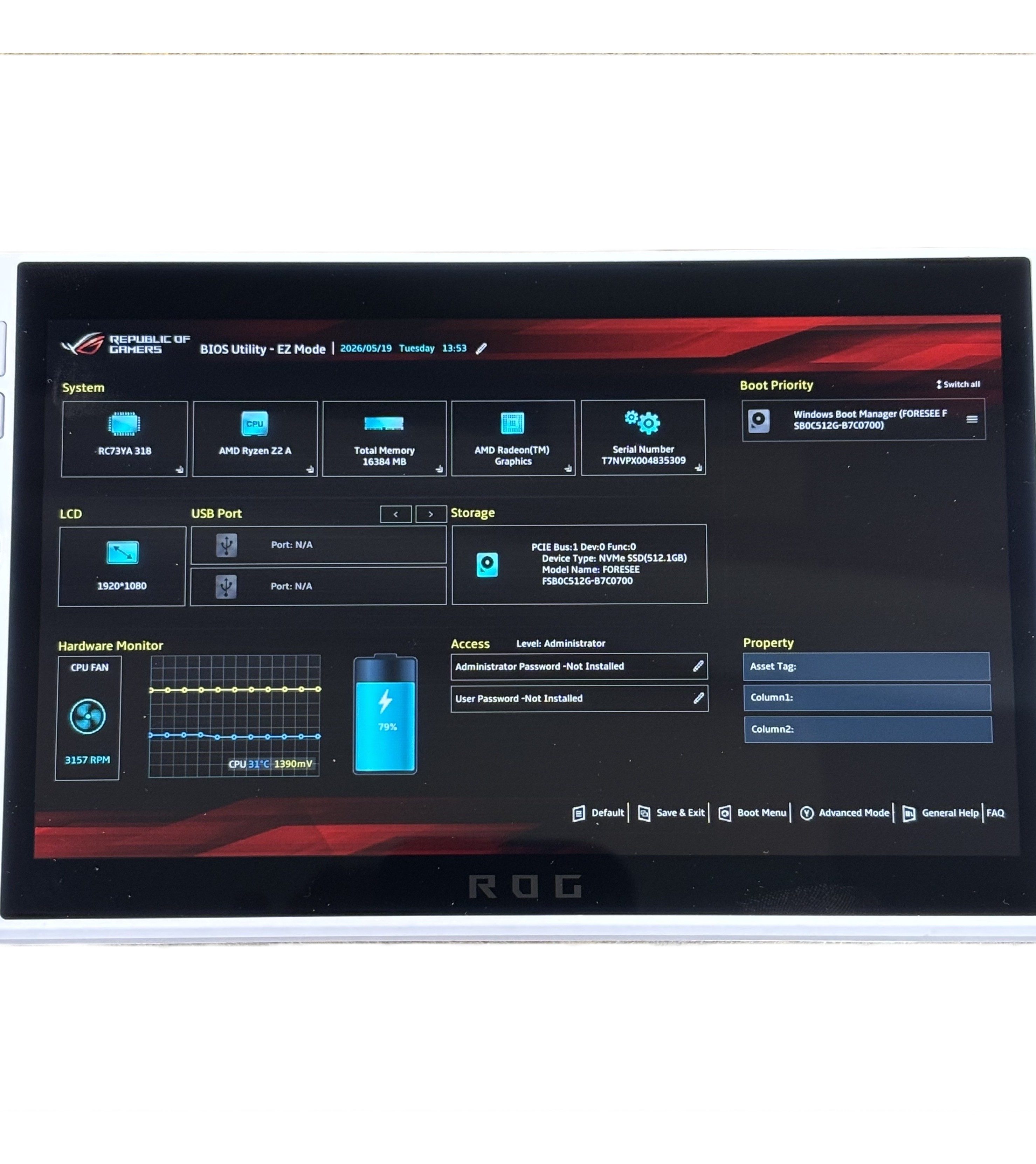 ASUS ROG Xbox Ally RC73YA Ryzen Z2A 16GB RAM 512GB SSD 7
