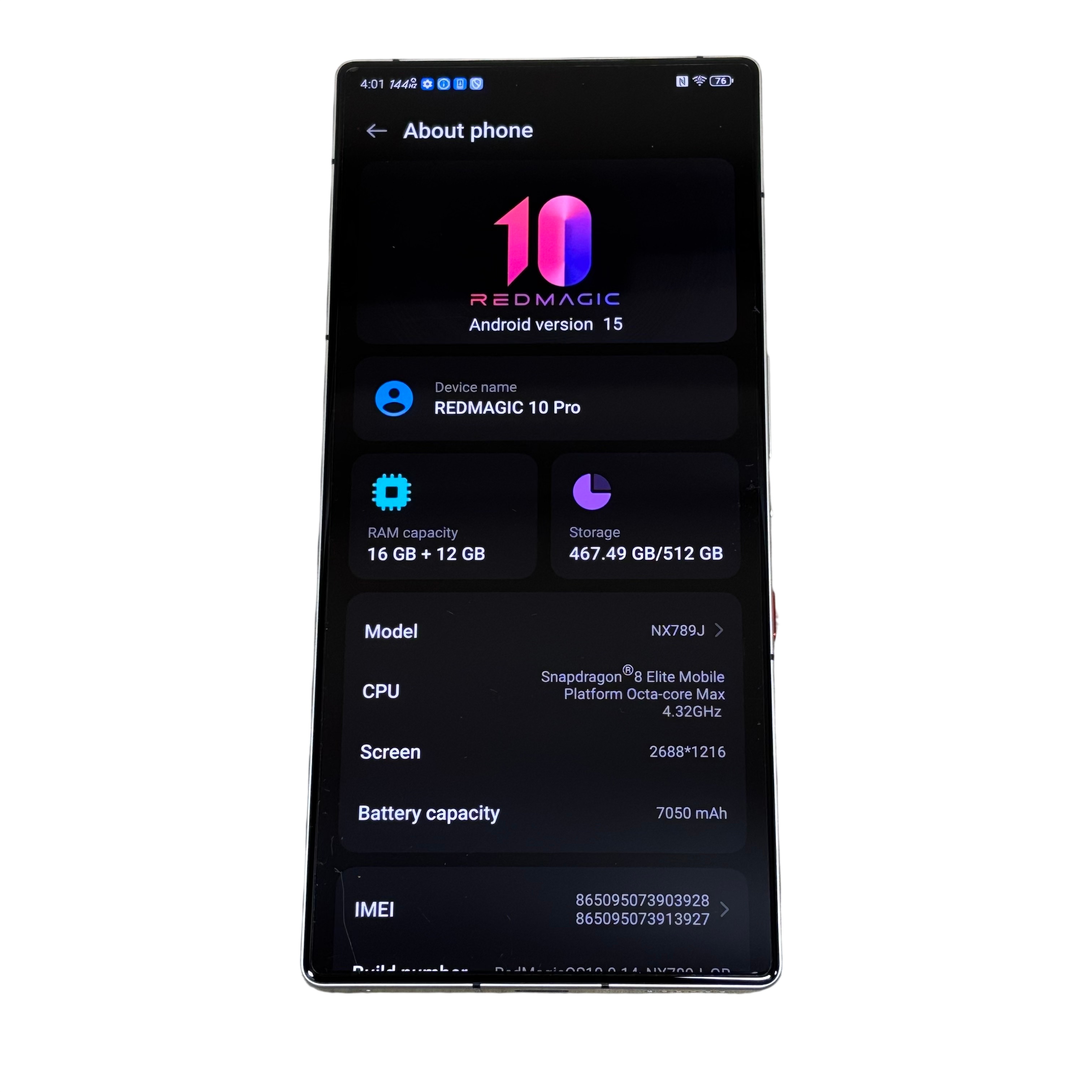 REDMAGIC 10 Pro 5G NX789J 512GB 24GB RAM 6.8