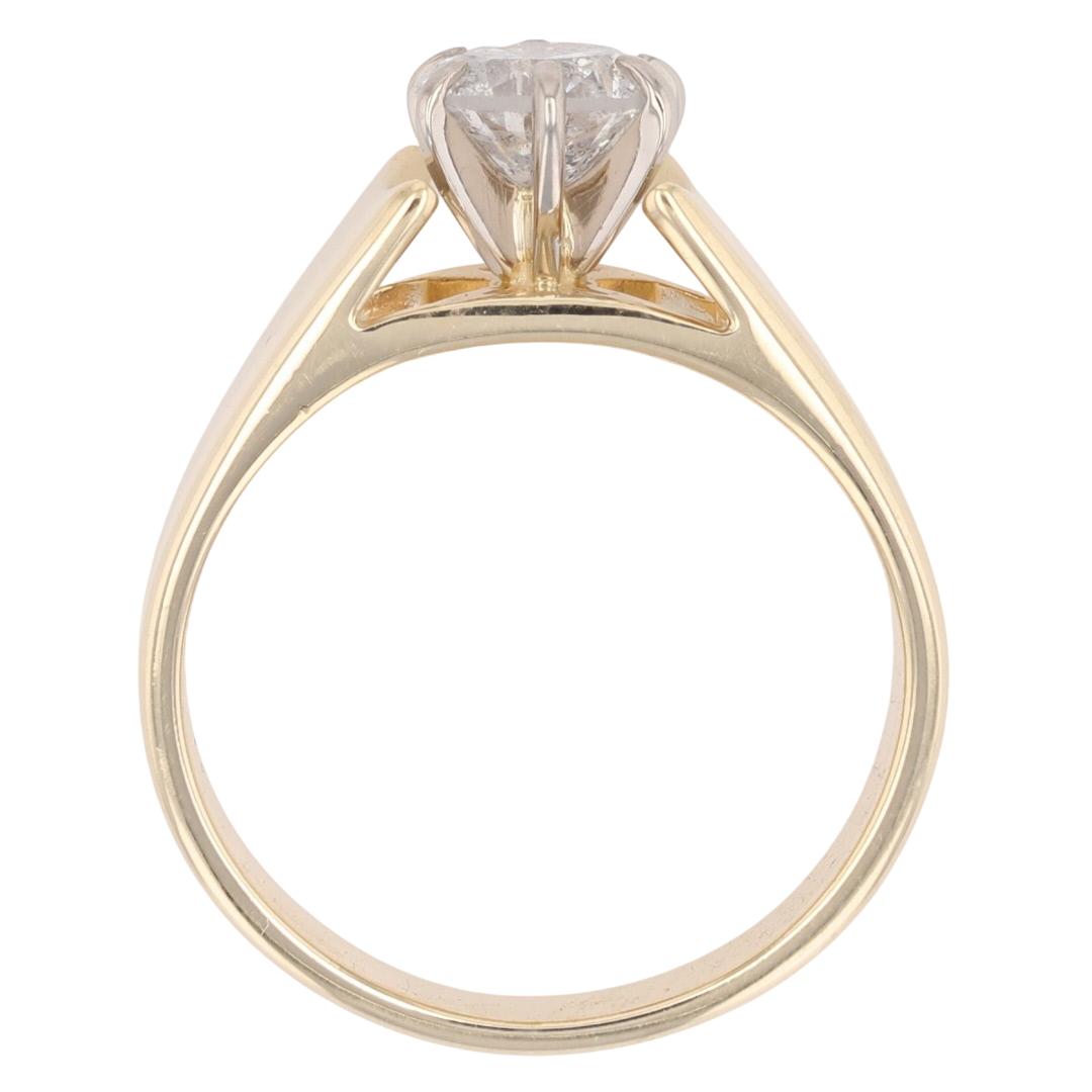 .89ct Round Cut Diamond Cathedral Engagement Ring 14k Yellow Gold Size 7.5