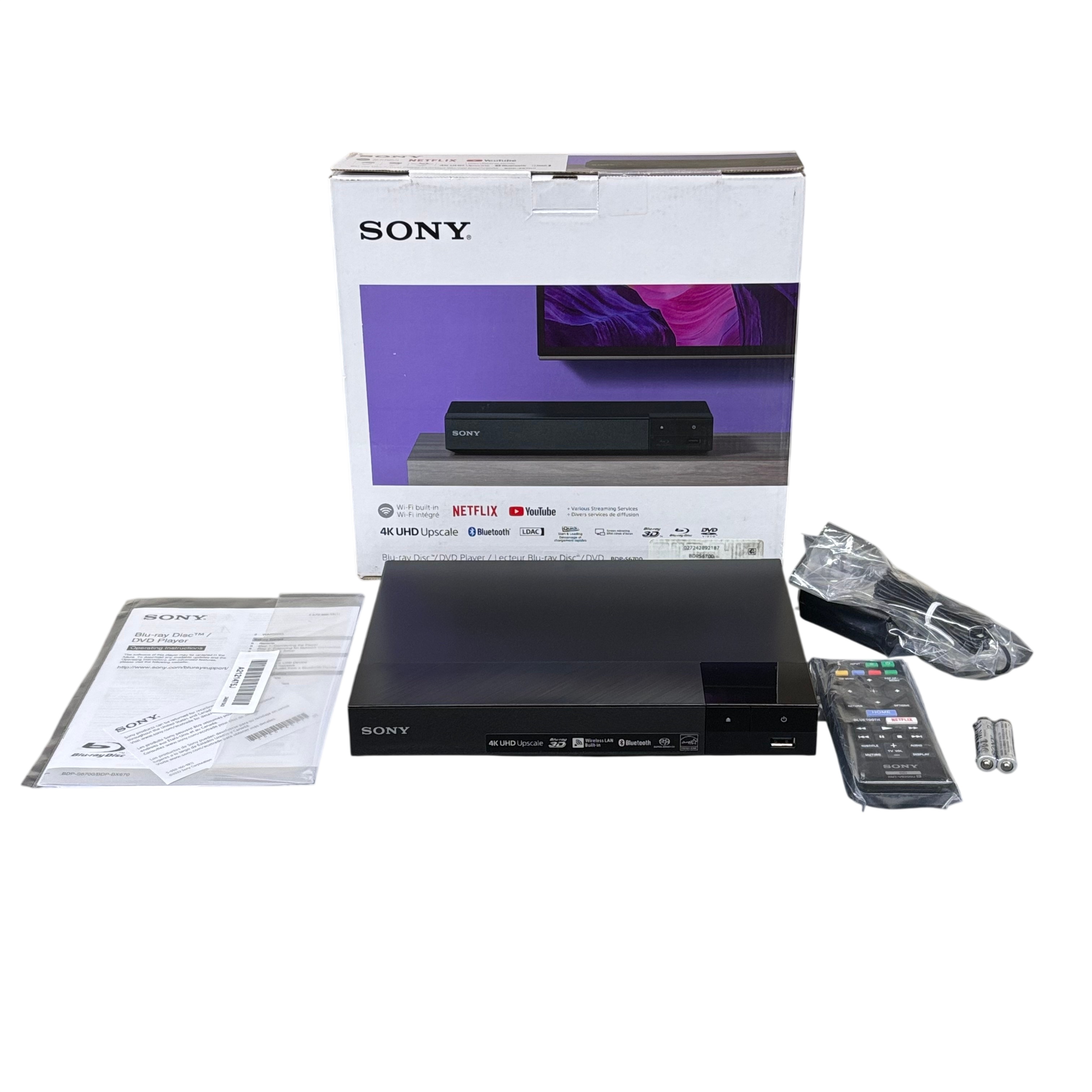 Sony BDP-S6700 4K UHD Upscaling Wi-Fi Streaming Blu-ray Player