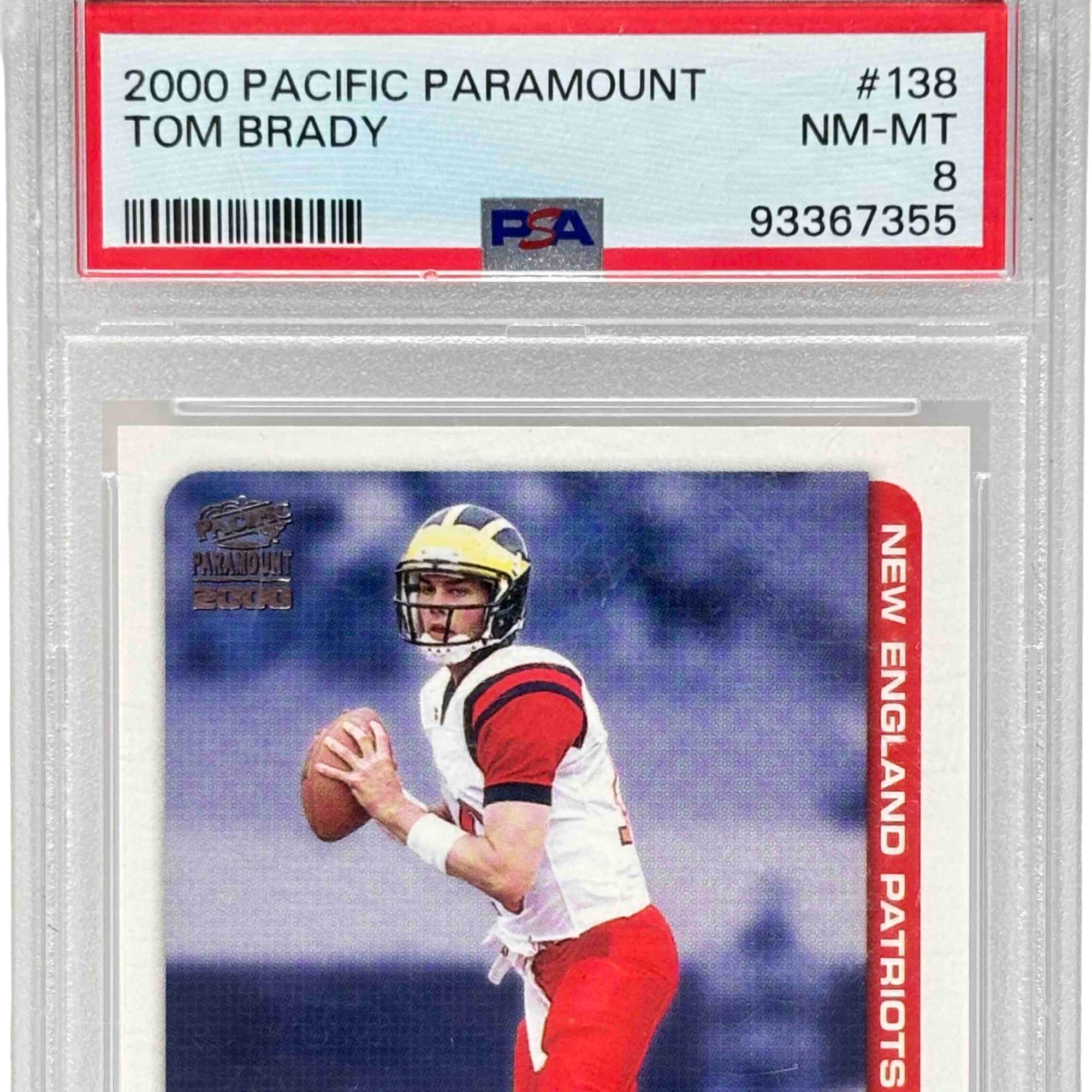 2000 Pacific Paramount #138 Tom Brady Rookie Card PSA NM-MT 8