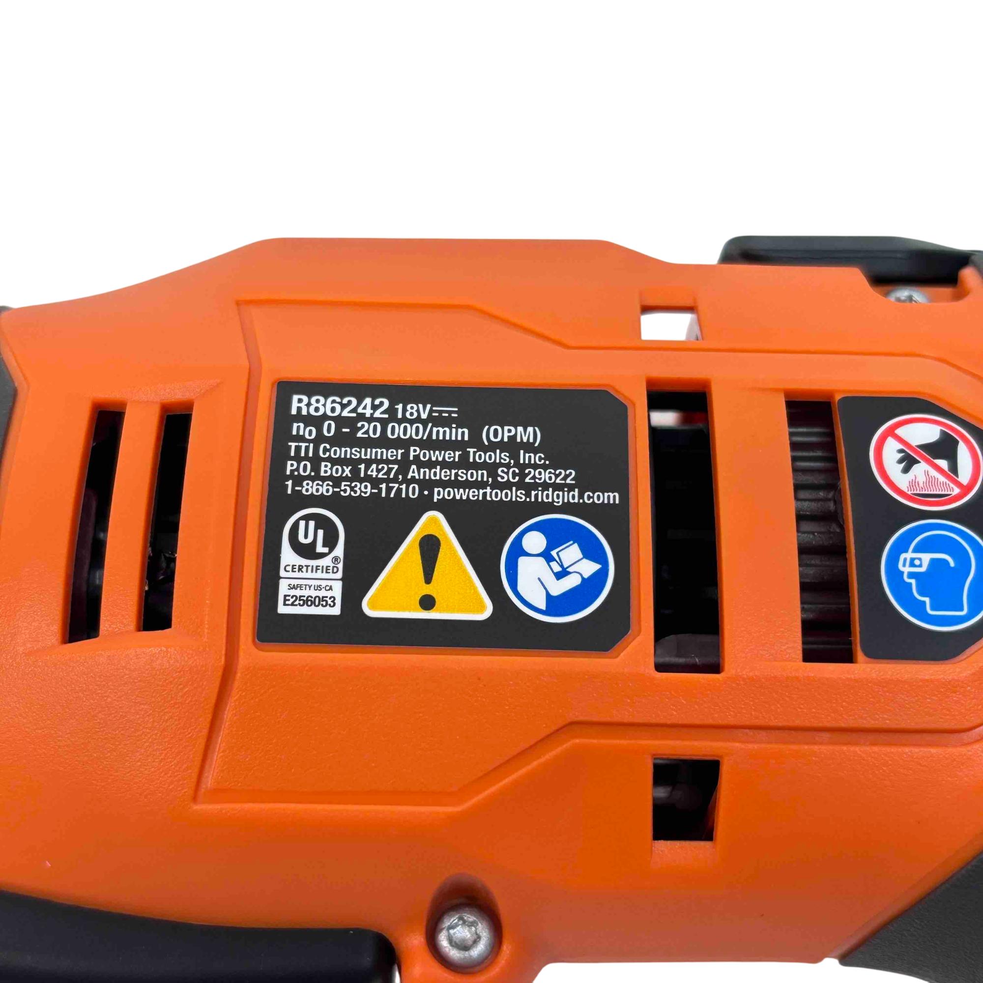 RIDGID R86242 18V Brushless Oscillating Multi-Tool (Tool Only)