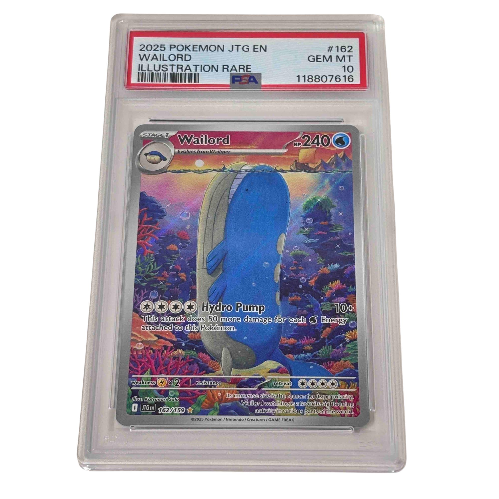 2025 Pokémon TCG English Wailord #162 Illustration Rare PSA 10 GEM MT