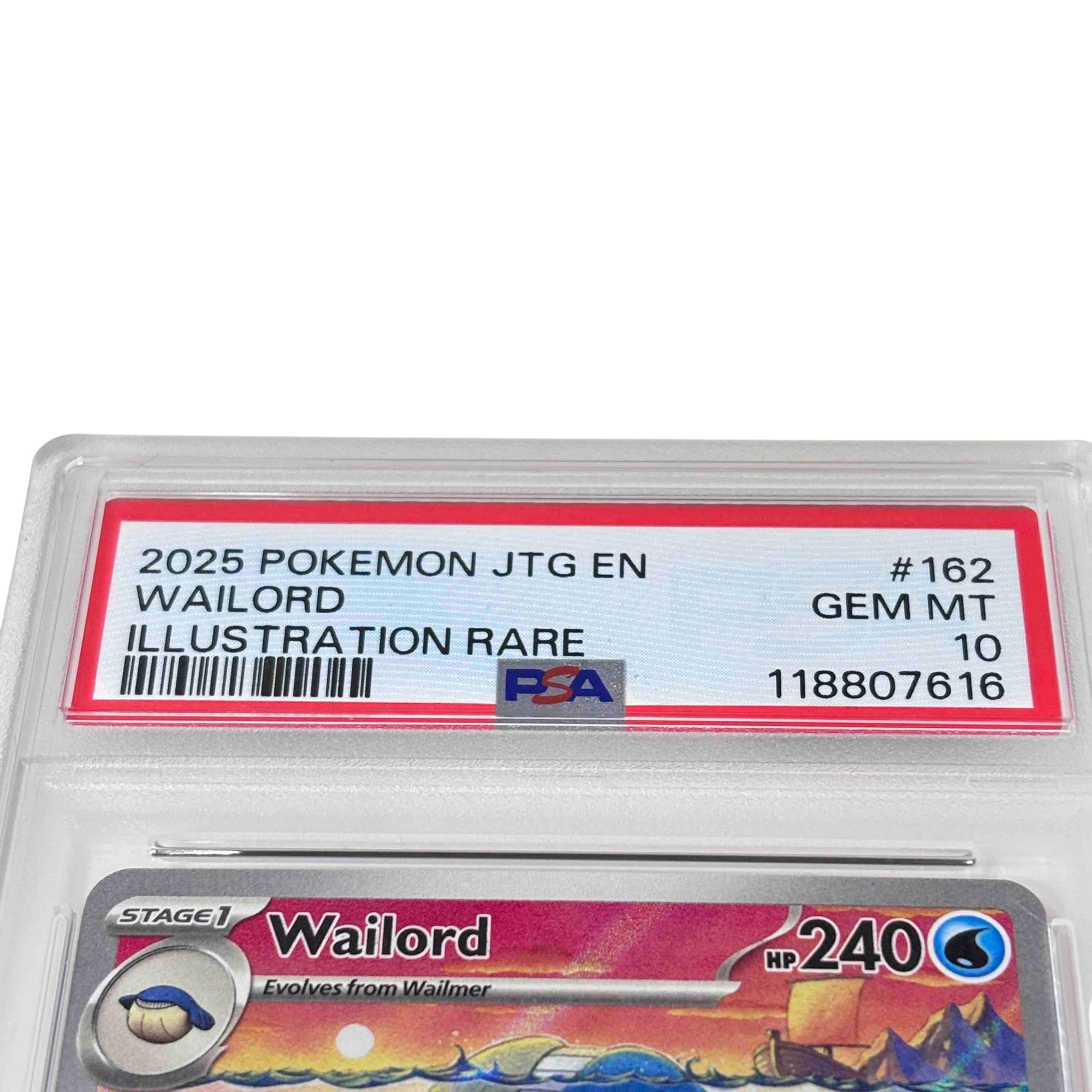 2025 Pokémon TCG English Wailord #162 Illustration Rare PSA 10 GEM MT