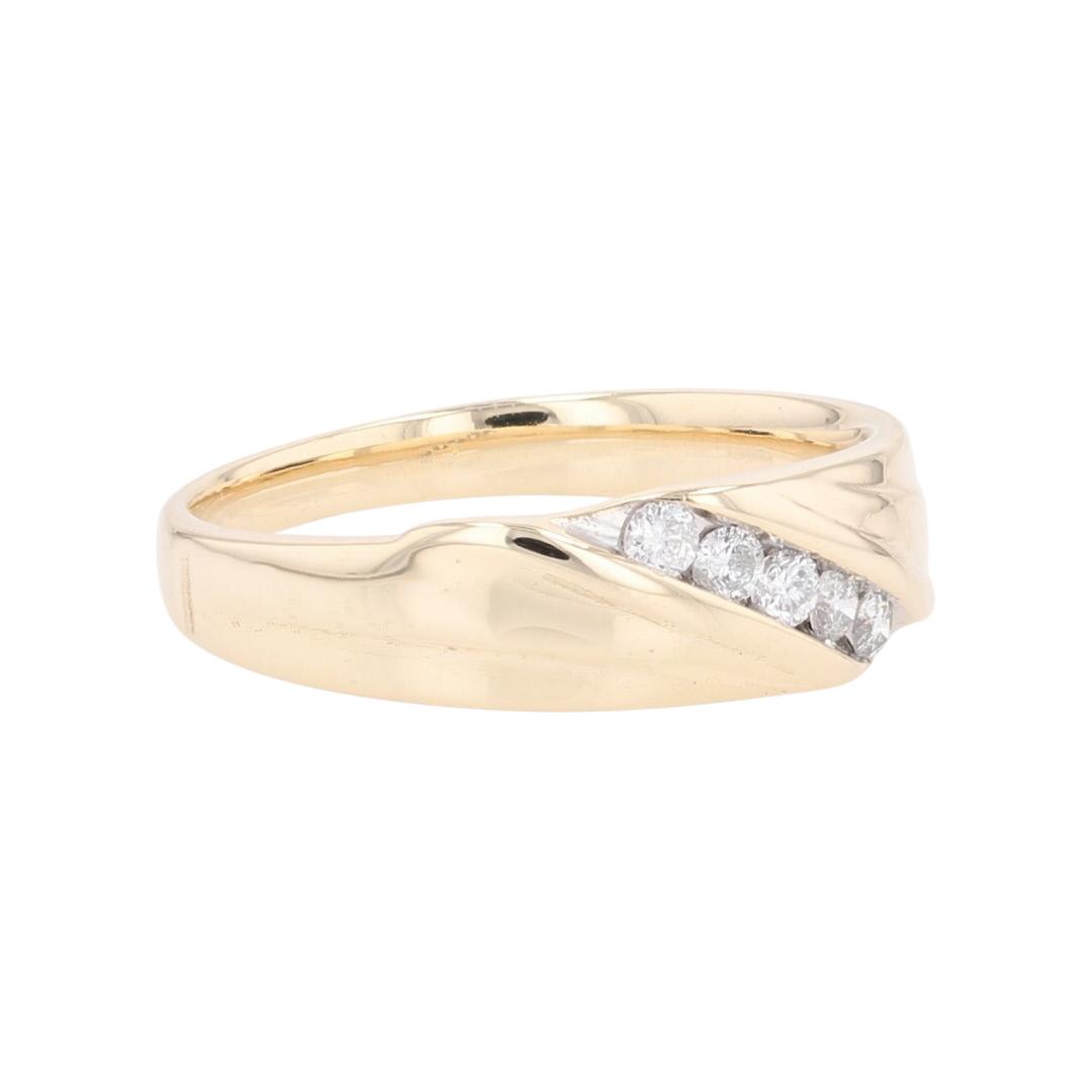 .26ctw Diamond Diagonal Channel-Set Wedding Band Ring 10k Yellow Gold ...