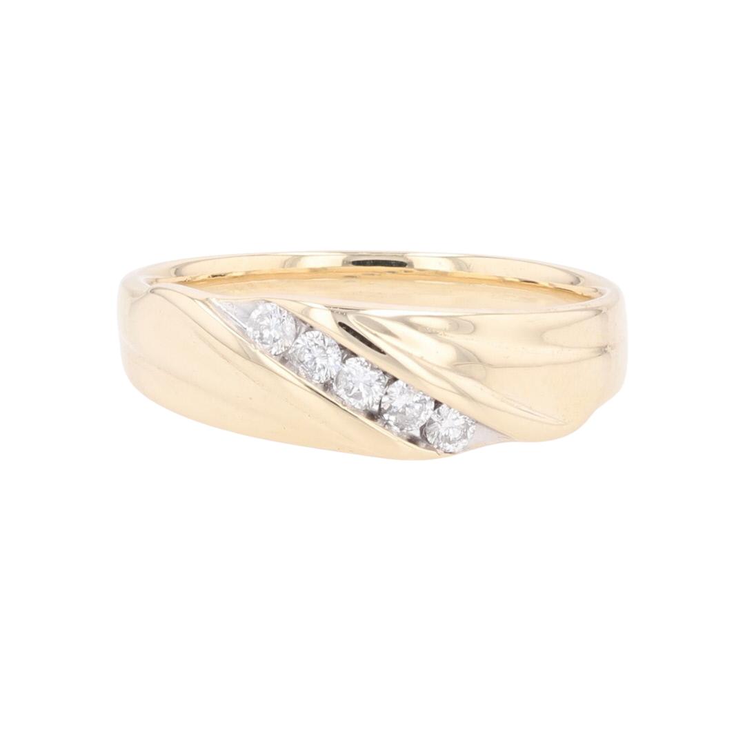 .26ctw Diamond Diagonal Channel-Set Wedding Band Ring 10k Yellow Gold ...