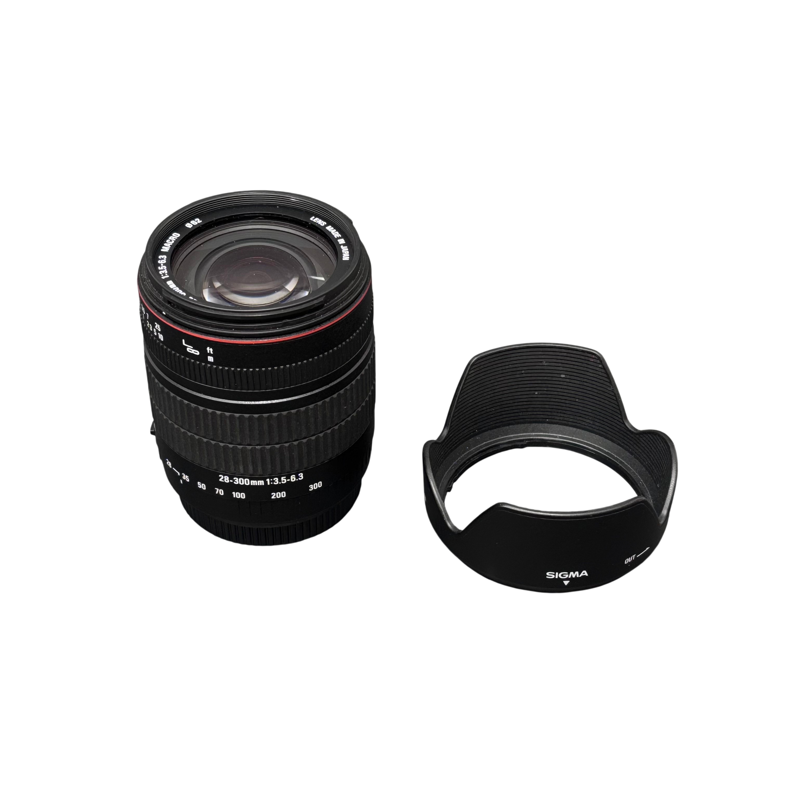 SIGMA CANON用 EF 28-300mm 小型便利ズームレンズ【赤八巻】 Sigma 28-300mm f/3.5-6.3 Macro Zoom Canon EF Camera Lens