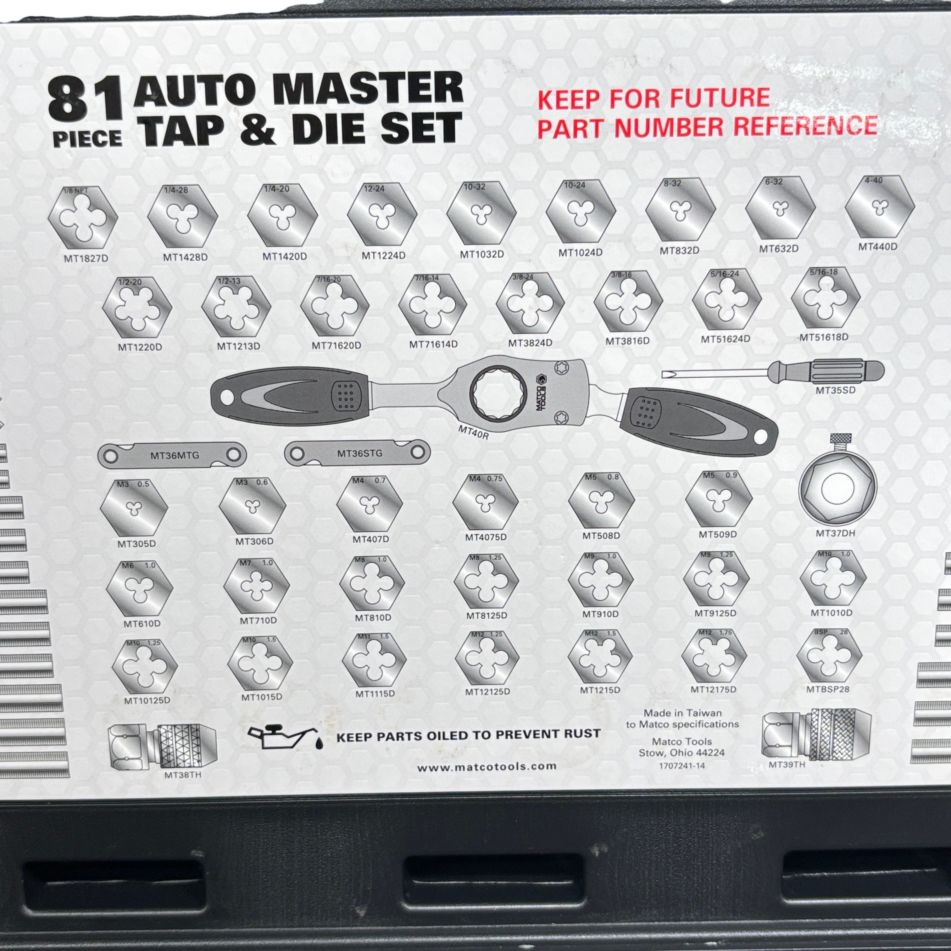 Matco Tools 81MATDS 81-Piece Auto Master Tap & Die Set
