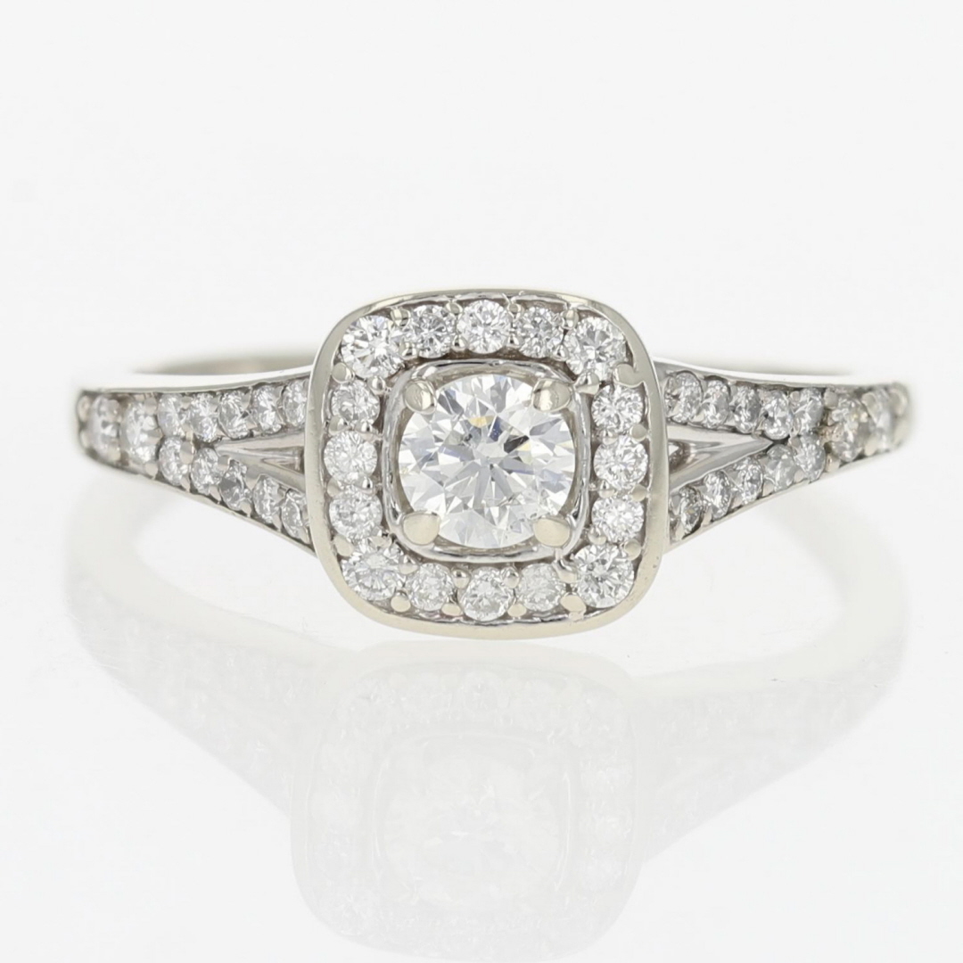 .68ctw Round Diamond Halo Split Shank Engagement Ring 10k White Gold ...