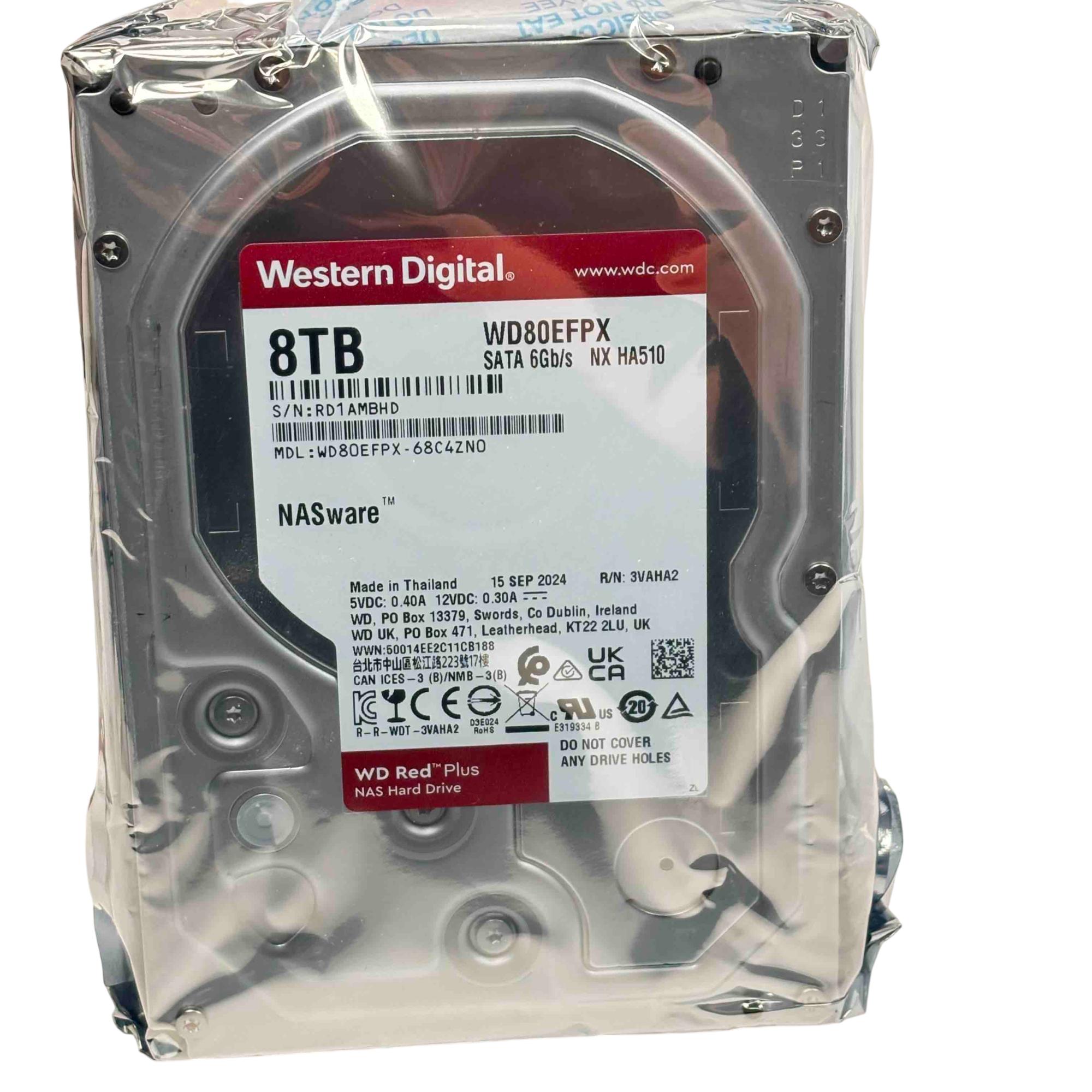 Western Digital WD80EFPX WD Red Plus 8TB NAS Hard Drive SATA 6Gb/s