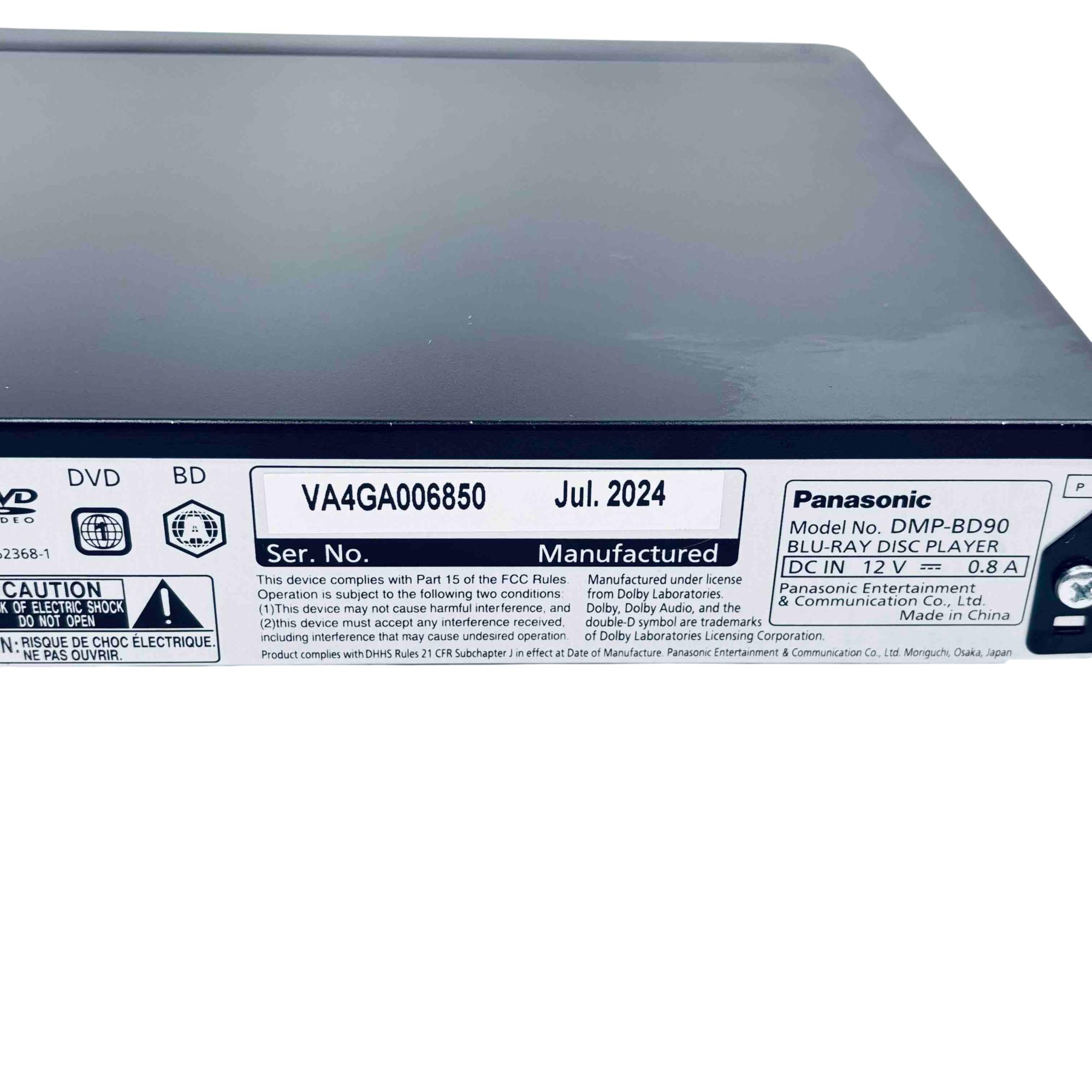 Panasonic DMP-BD90 Blu-ray Disc Player