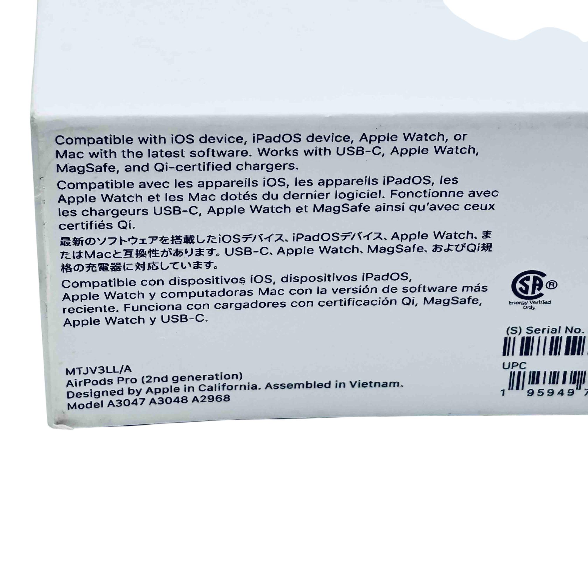 Apple A2968 AirPods Pro Wireless 2nd Generation Ear-Buds MTJV3LL/A