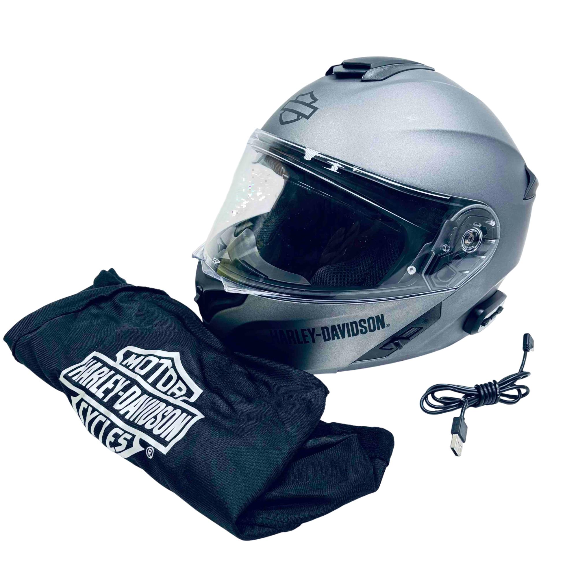 Harley-Davidson HD-N03 Outrush Modular Motorcyle Helmet Size SM Matte Silver, image size:2000x2000