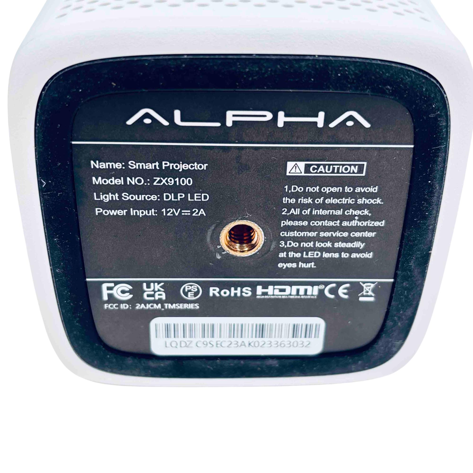 Alpha ZX9100 4K Ultra HD Portable Pico TV Projector DLP WiFi