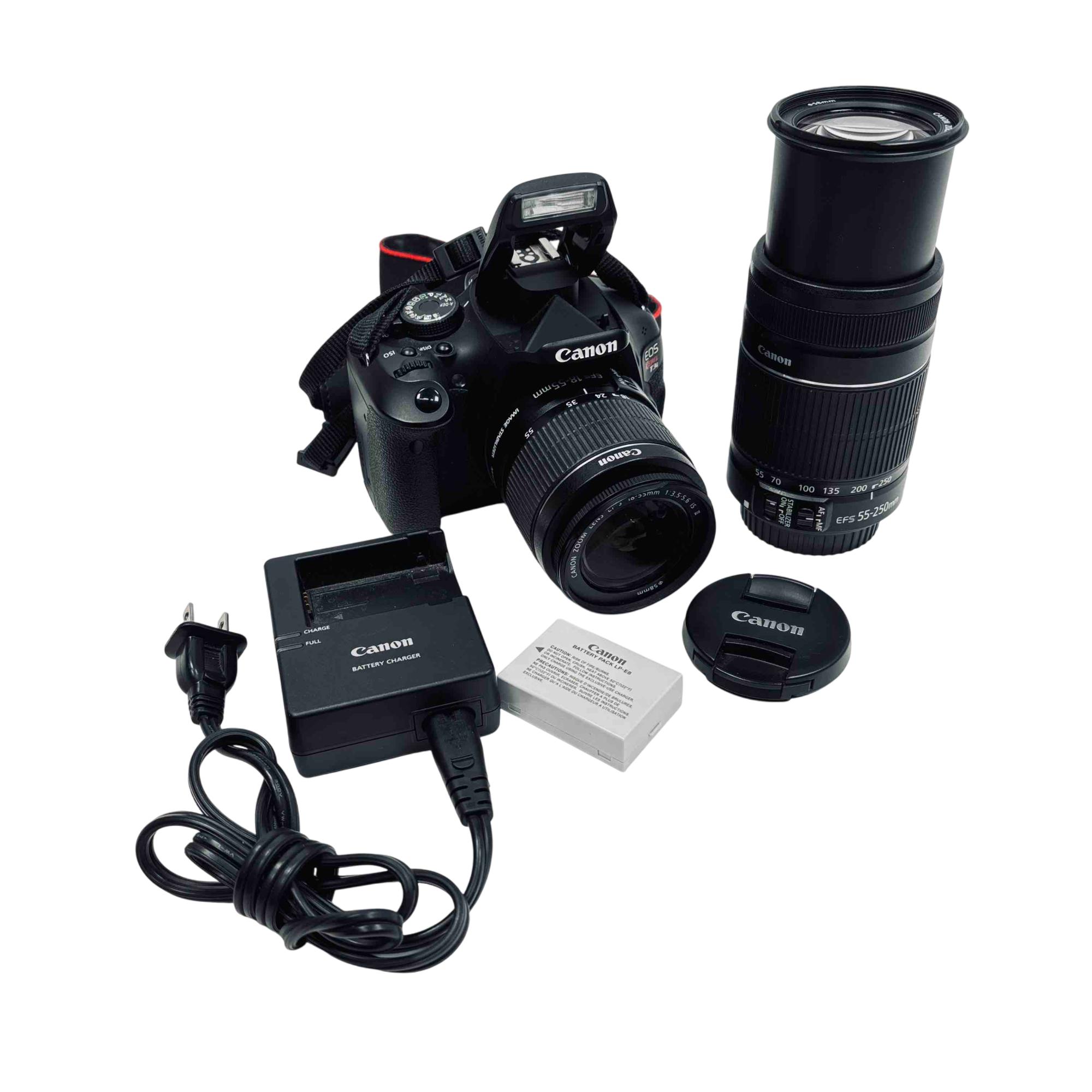 Canon EOS Rebel T3i 18.0MP Digital Camera 18-55mm/55-250mm Lenses