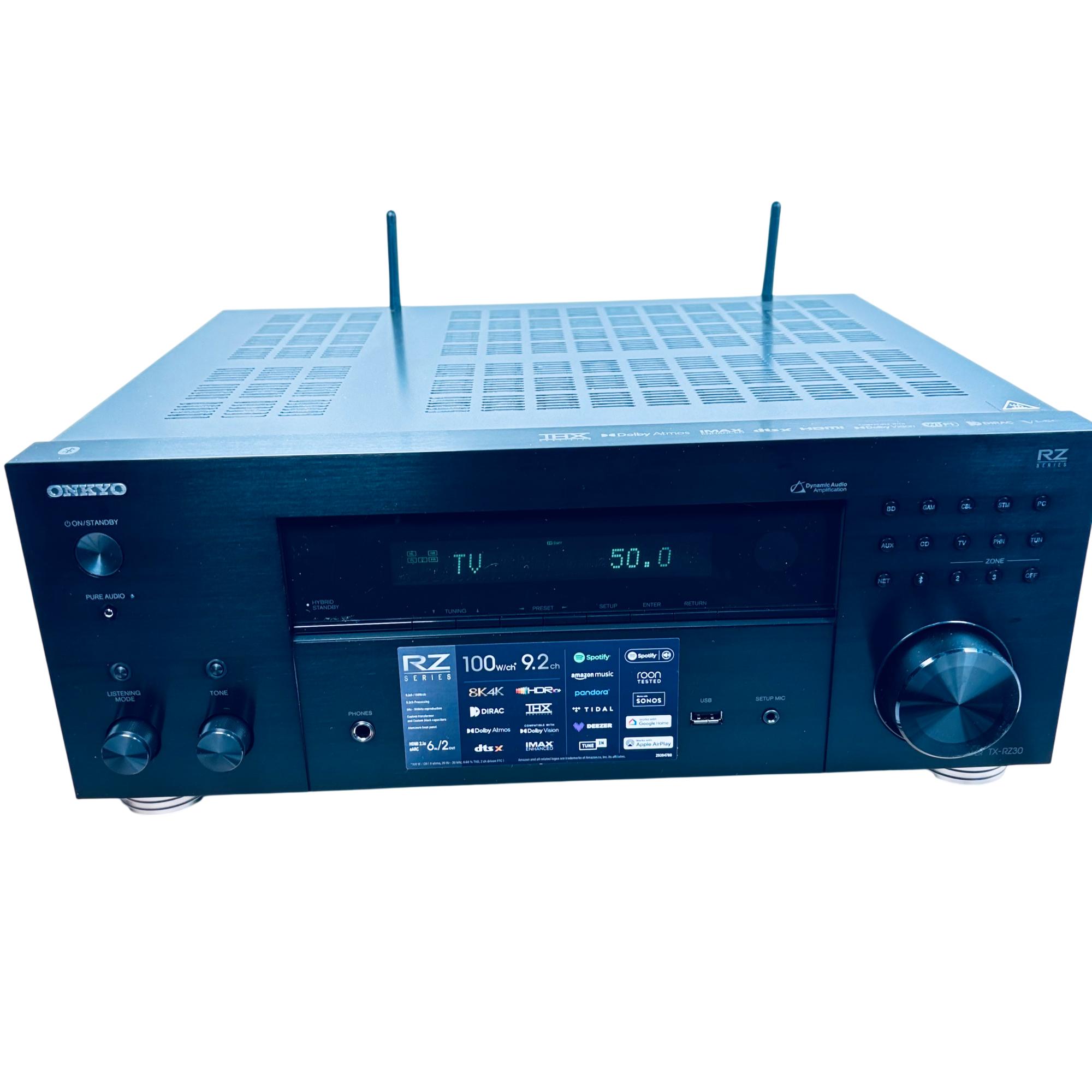 Onkyo TX-RZ30 9.2-Channel AV Receiver 100W/ch - 8K/4K - Dolby Atmos