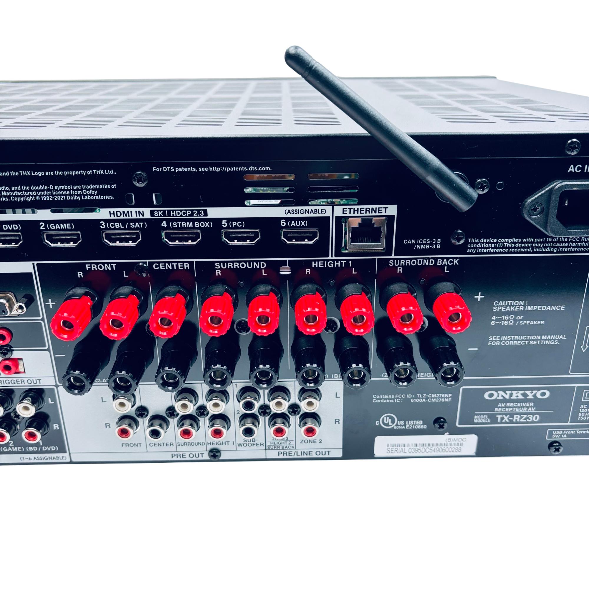ありーす。ページ Onkyo TX-RZ30 9.2-Channel AV Receiver 100W/ch - 8K/4K - Dolby Atmos