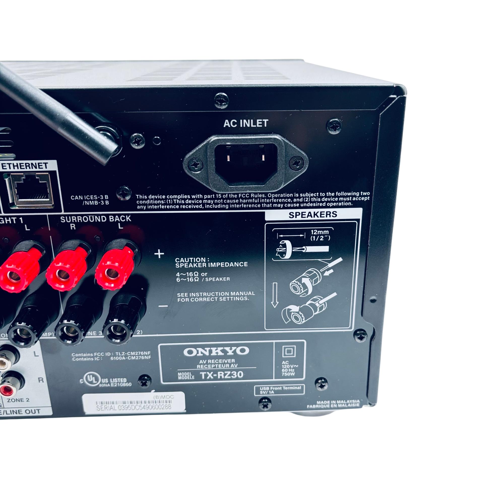 ありーす。ページ Onkyo TX-RZ30 9.2-Channel AV Receiver 100W/ch - 8K/4K - Dolby Atmos
