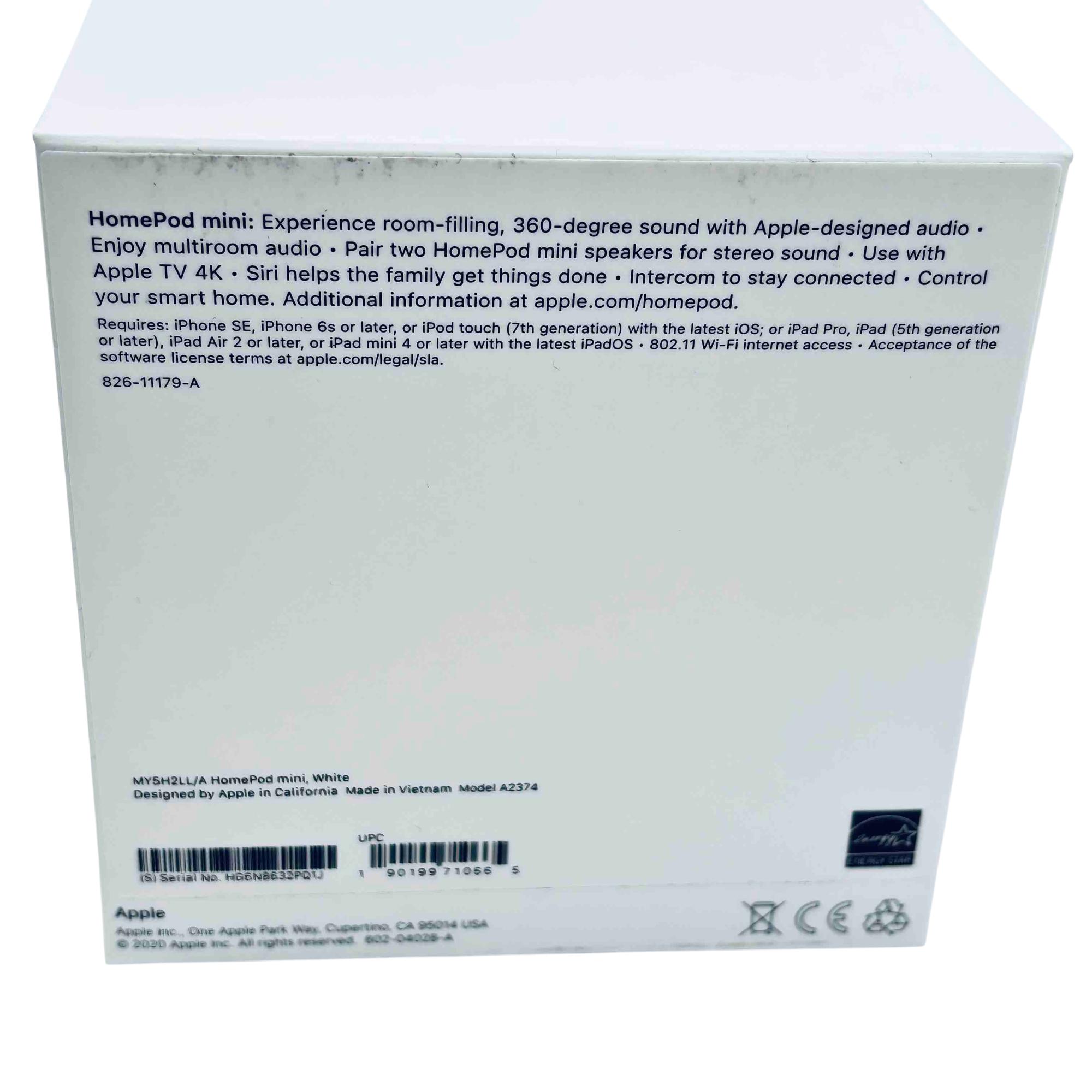 Apple HomePod Mini MY5H2LL/A A2374 White