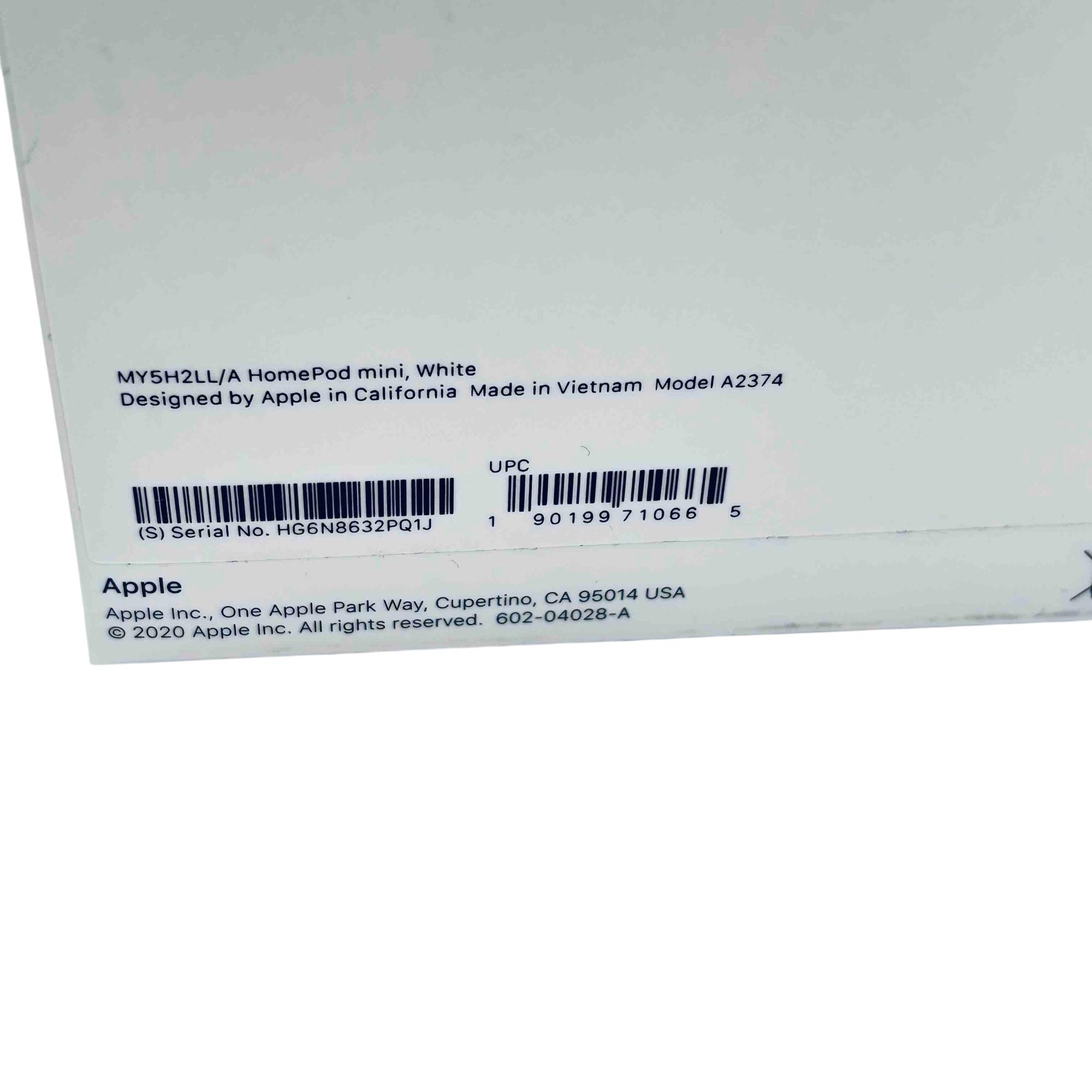 Apple HomePod Mini MY5H2LL/A A2374 White