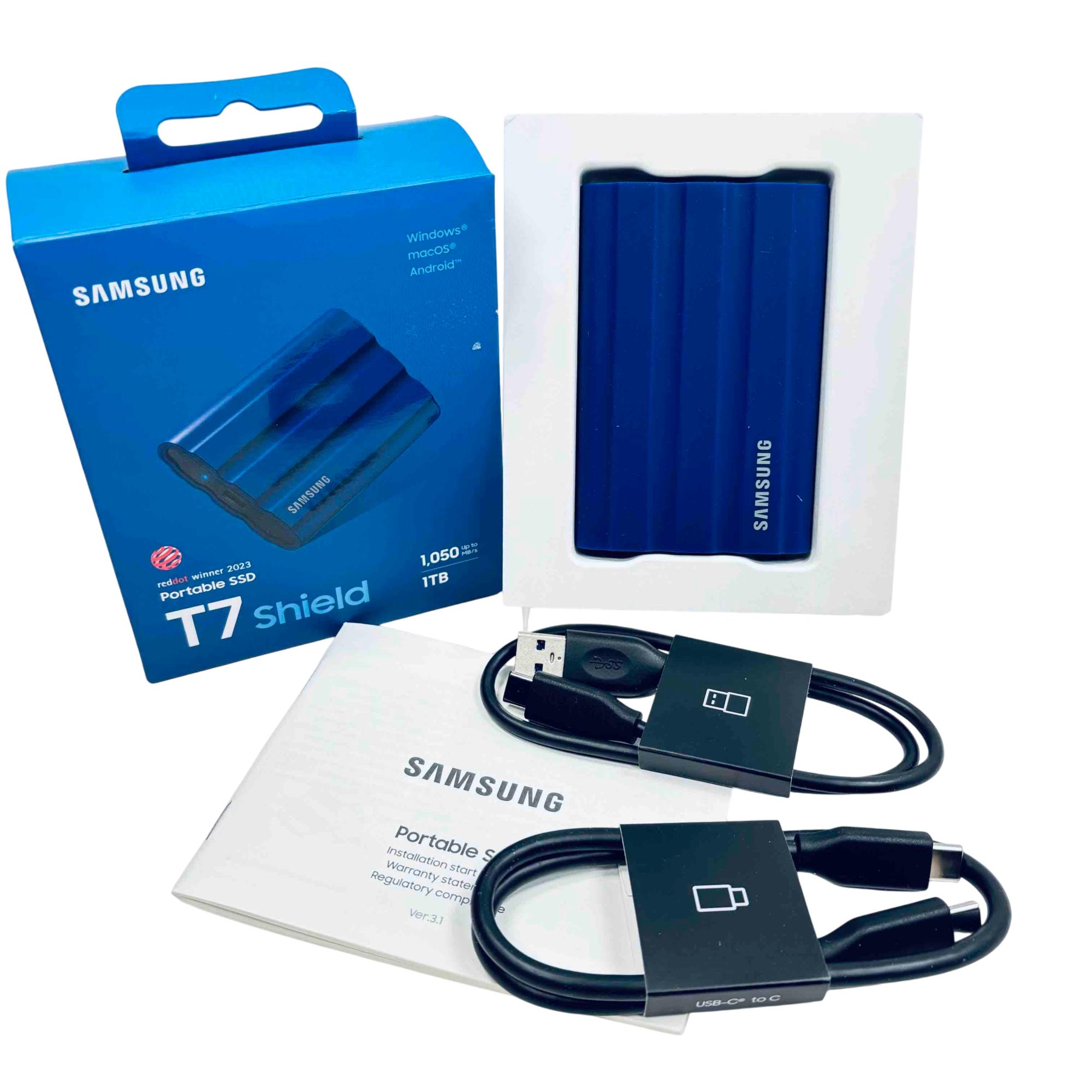 Samsung Portable SSD T7 Shield 1TB Model MU-PE1T0R Blue