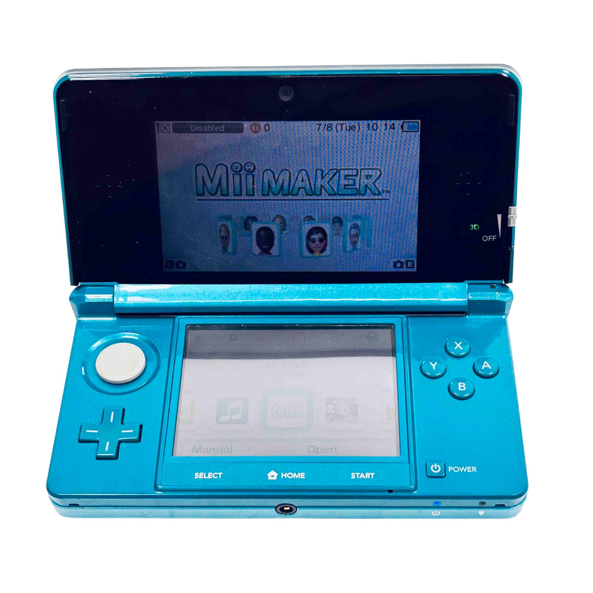 Nintendo 3DS CTR-001 Handheld Video Game System Aqua Blue