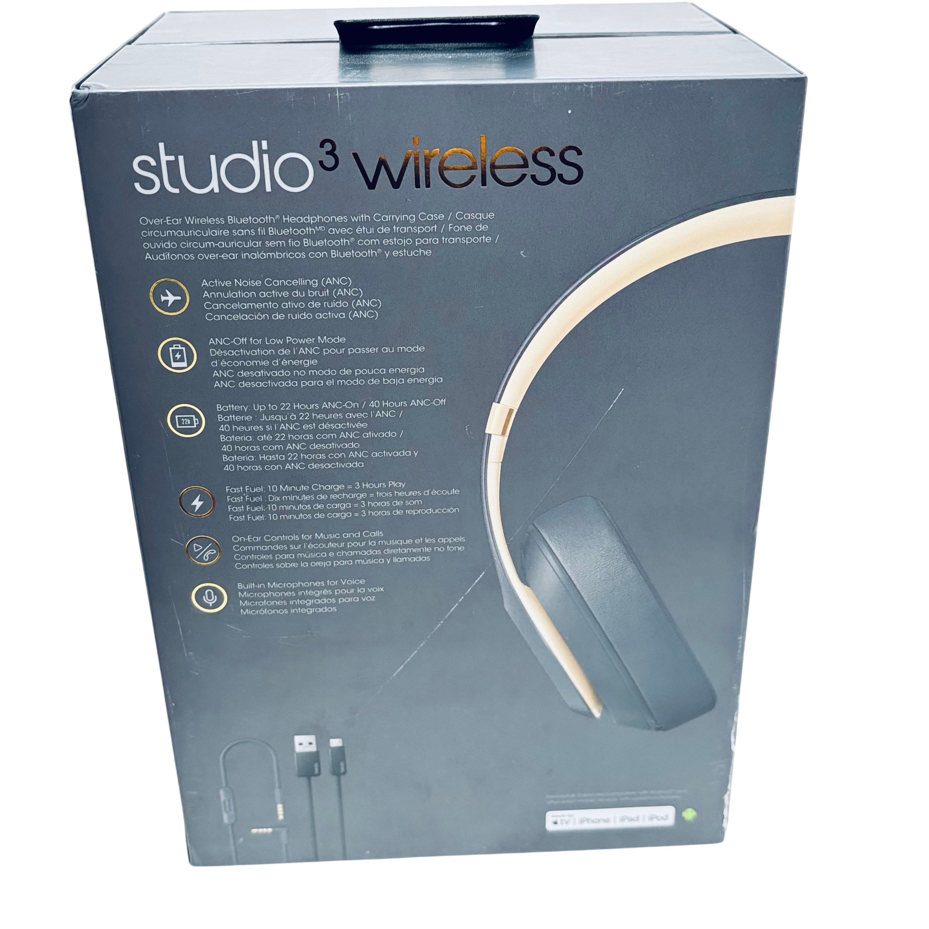 Beats Studio 3 MXJ92LL/A Shadow Gray Wireless Headphones Over Ear ANC