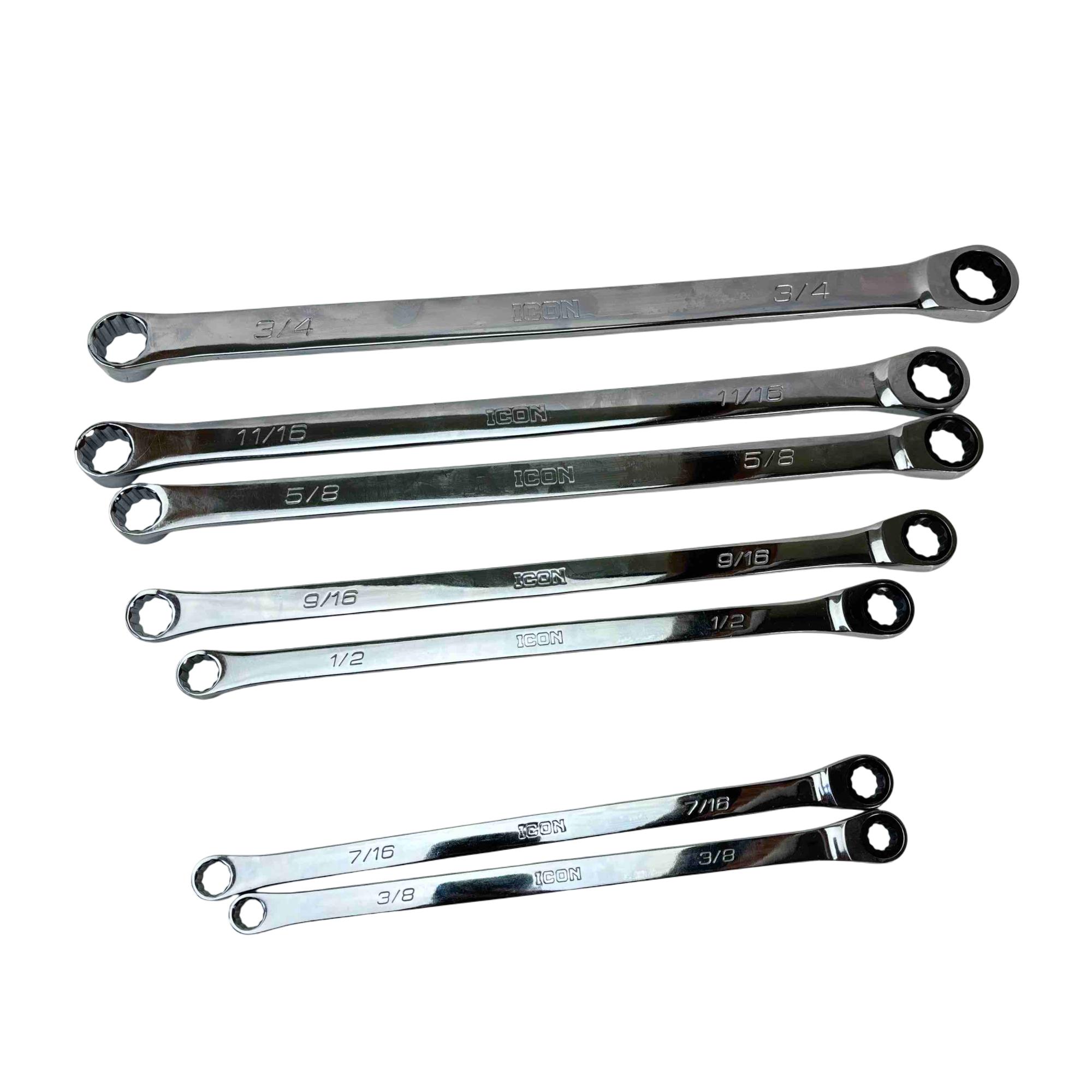SAE Professional Ratcheting Combination Wrench Set with Anti-Slip Grip, 7 Pc. SAE Professional Ratcheting Combination Wrench Set with Anti-Slip Grip, 7 Pc.