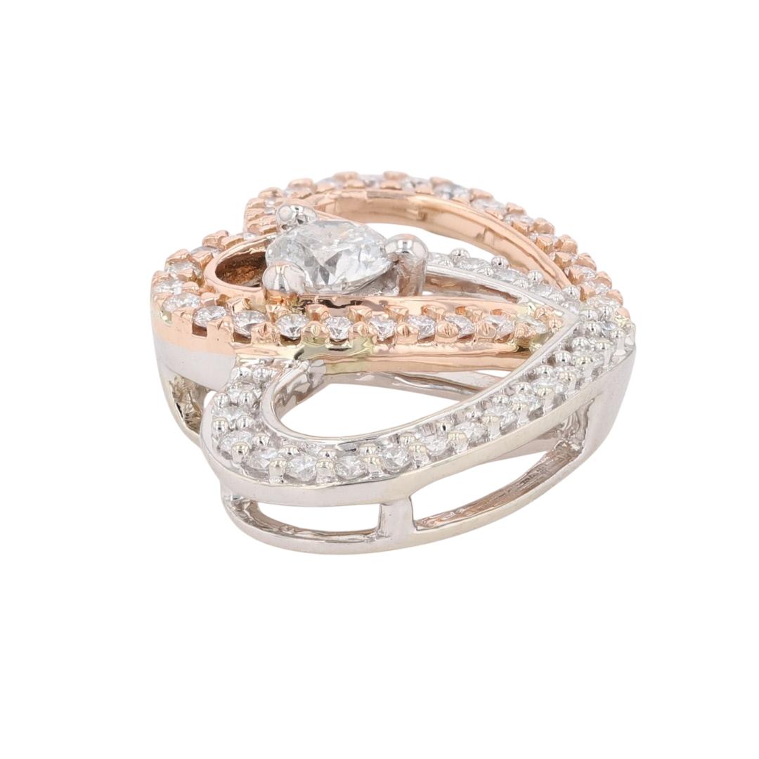 74ctw Diamond Intertwined Heart Pendant no Chain 10k Multi