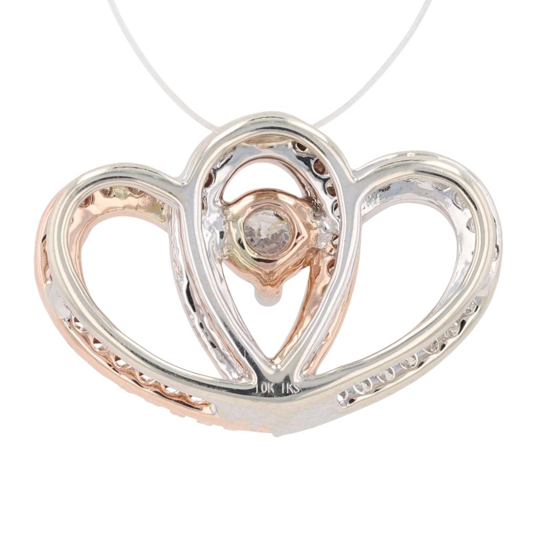 74ctw Diamond Intertwined Heart Pendant no Chain 10k Multi