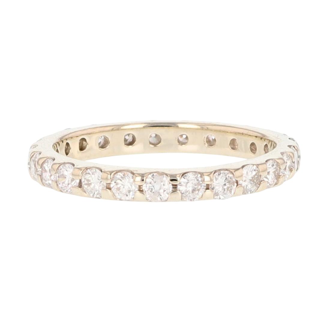 .64ctw Round Cut Diamond Pavé Set Eternity Band Ring 14k White Gold Size 5