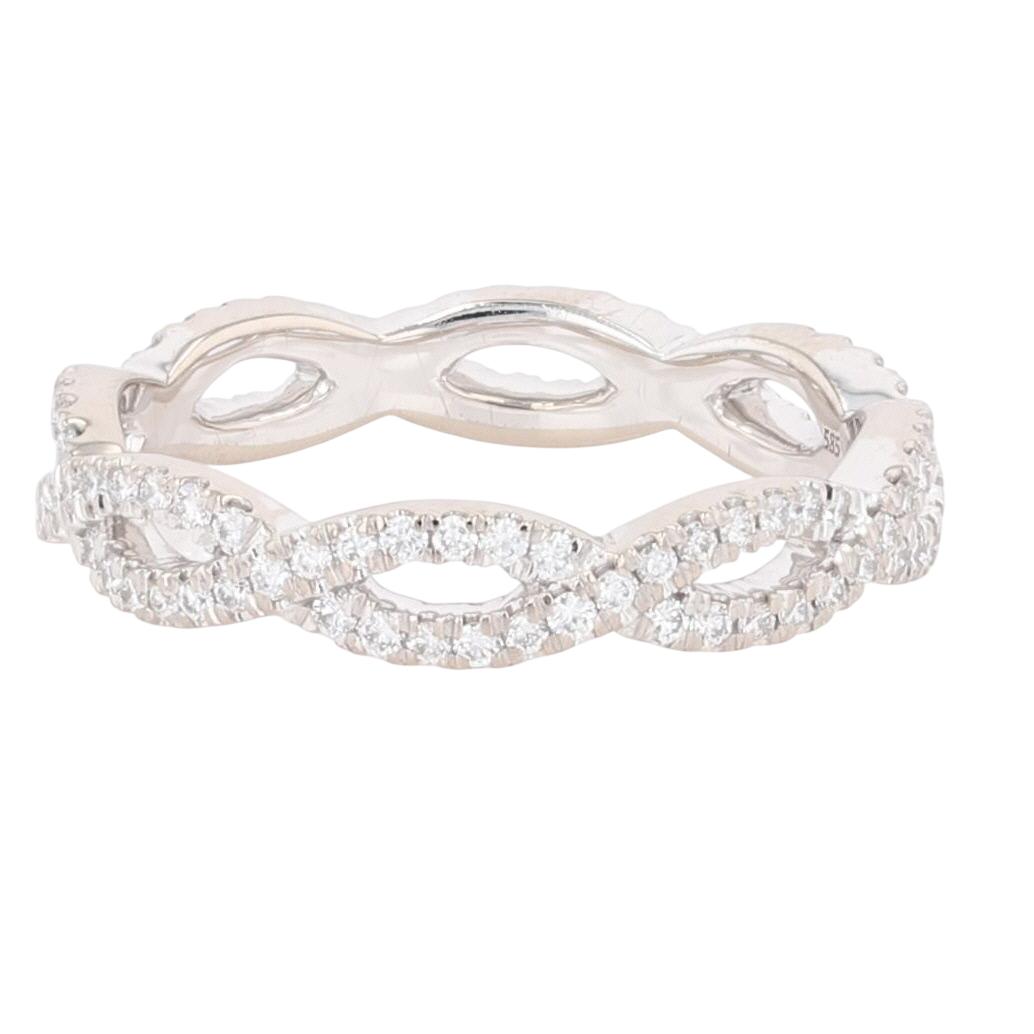 .39ctw Round Cut Diamond Eternity Twist Style Wedding Band 14k White ...